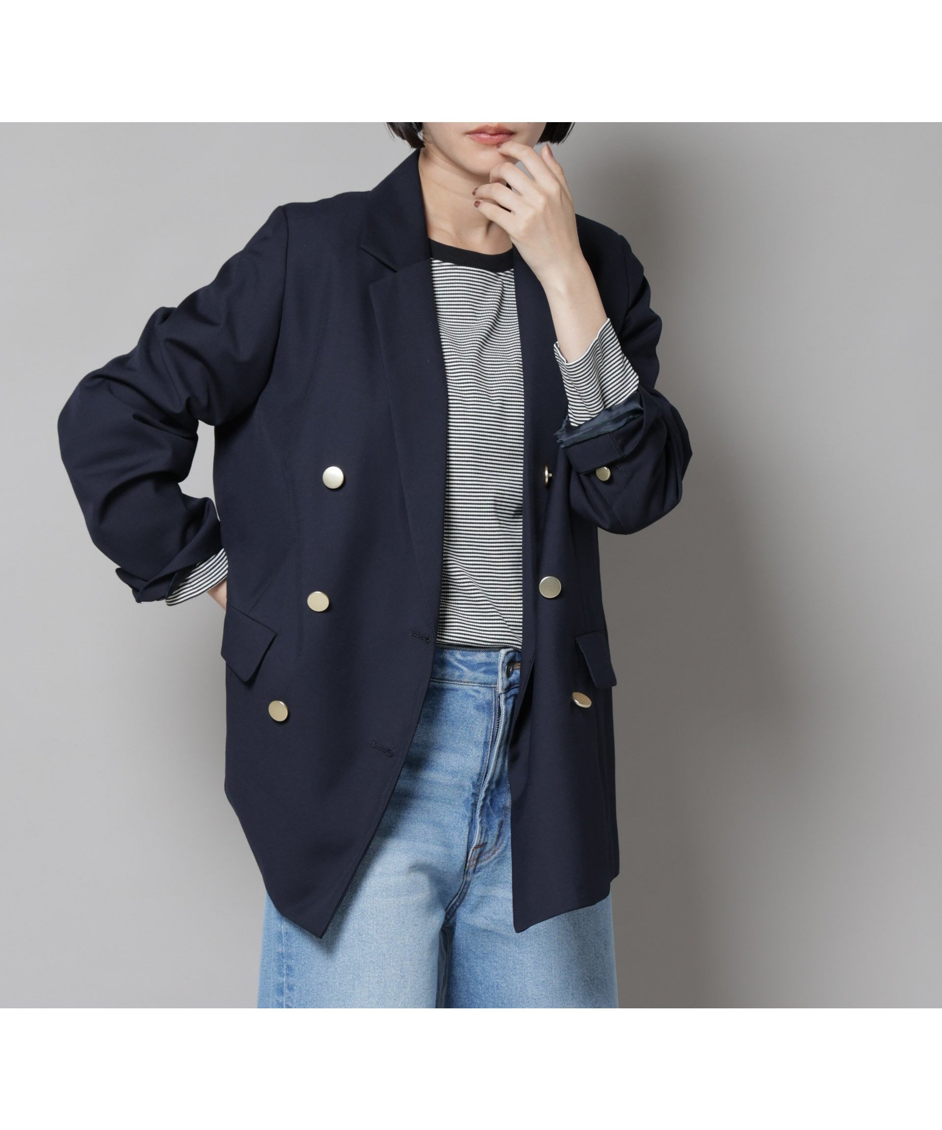 【ナノ ユニバース/nano universe】のダブルブレストジャケット インテリア・キッズ・メンズ・レディースファッション・服の通販 founy(ファニー) 　ファッション　Fashion　レディースファッション　Fashion for Women　アウター　Coat / Outerwear Collection　レディースジャケット・軽アウター　Jackets　ウォッシャブル　Machine Washable　エレガント 上品　Elegant　オケージョン　Occasion Wear　今季　This Season, Current Season　ジャケット　Jacket, Outerwear　ツイル　Twist, Twisted Detail　定番　Standard, Basic Item　人気　Popular, Best Seller　バランス　Balance, Style Balance　ボトム　Bottoms, Lower Wear　おすすめ　Recommended / Our Picks　セレモニー　Ceremony　入学式　Entrance Ceremony　卒業式　Graduation Ceremony　結婚式　Wedding　二次会　After Party　ビジネス 仕事 通勤　Business / Work / Commuting　2025年　2025　2025-2026秋冬・A/W　Autumn/Winter 2025–26 AW25–26　ネイビー|ID: prp329100004617354 ipo3291000000033084714