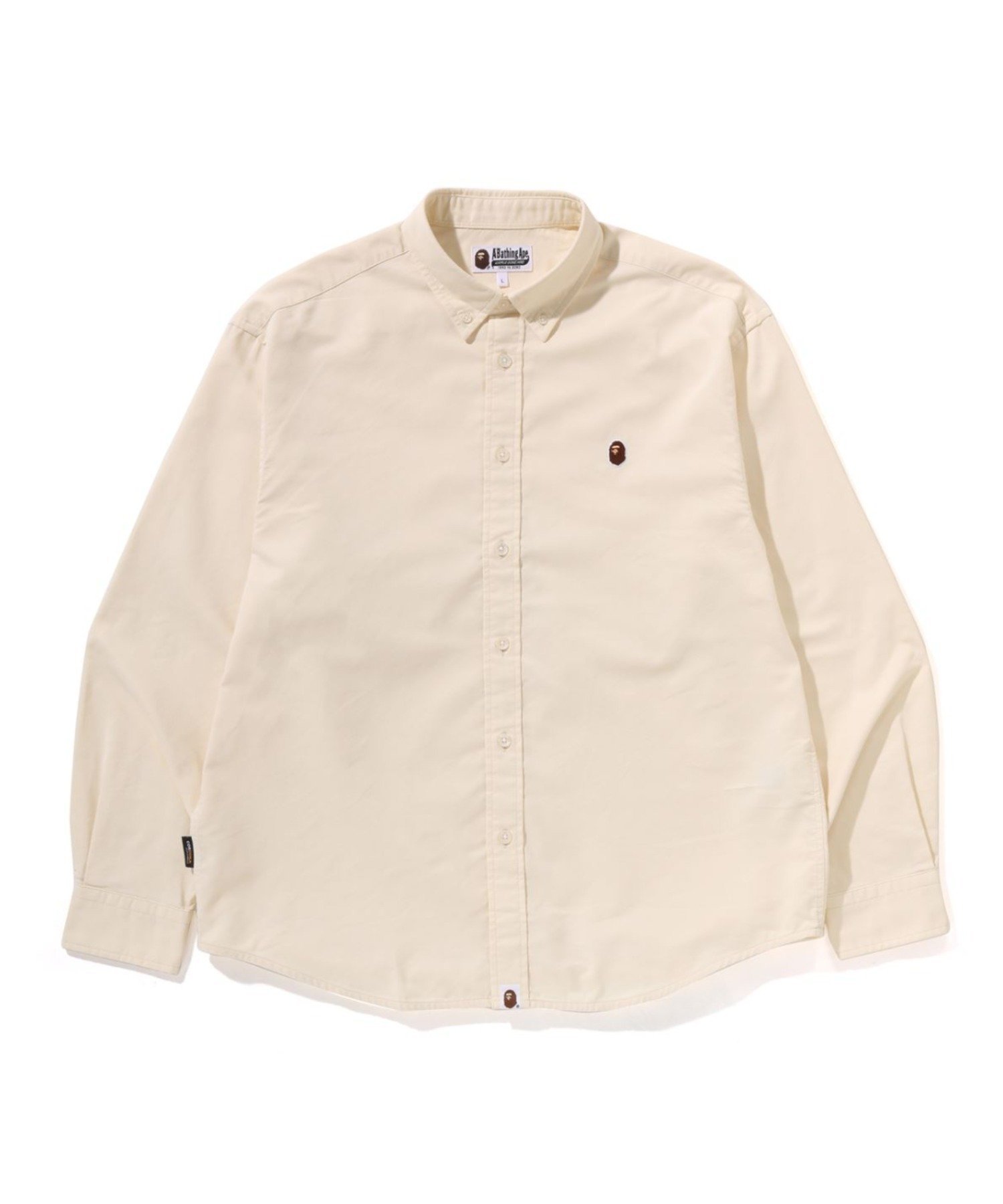 【アベイシングエイプ/A BATHING APE / MEN】のONE POINT OXFORD LS SHIRT インテリア・キッズ・メンズ・レディースファッション・服の通販 founy(ファニー) 　ファッション　Fashion　メンズファッション　Fashion for Men　ダウン　Down, Puffer　ワンポイント　One Point, Statement Accent　BEIGE|ID: prp329100004617418 ipo3291000000033839832