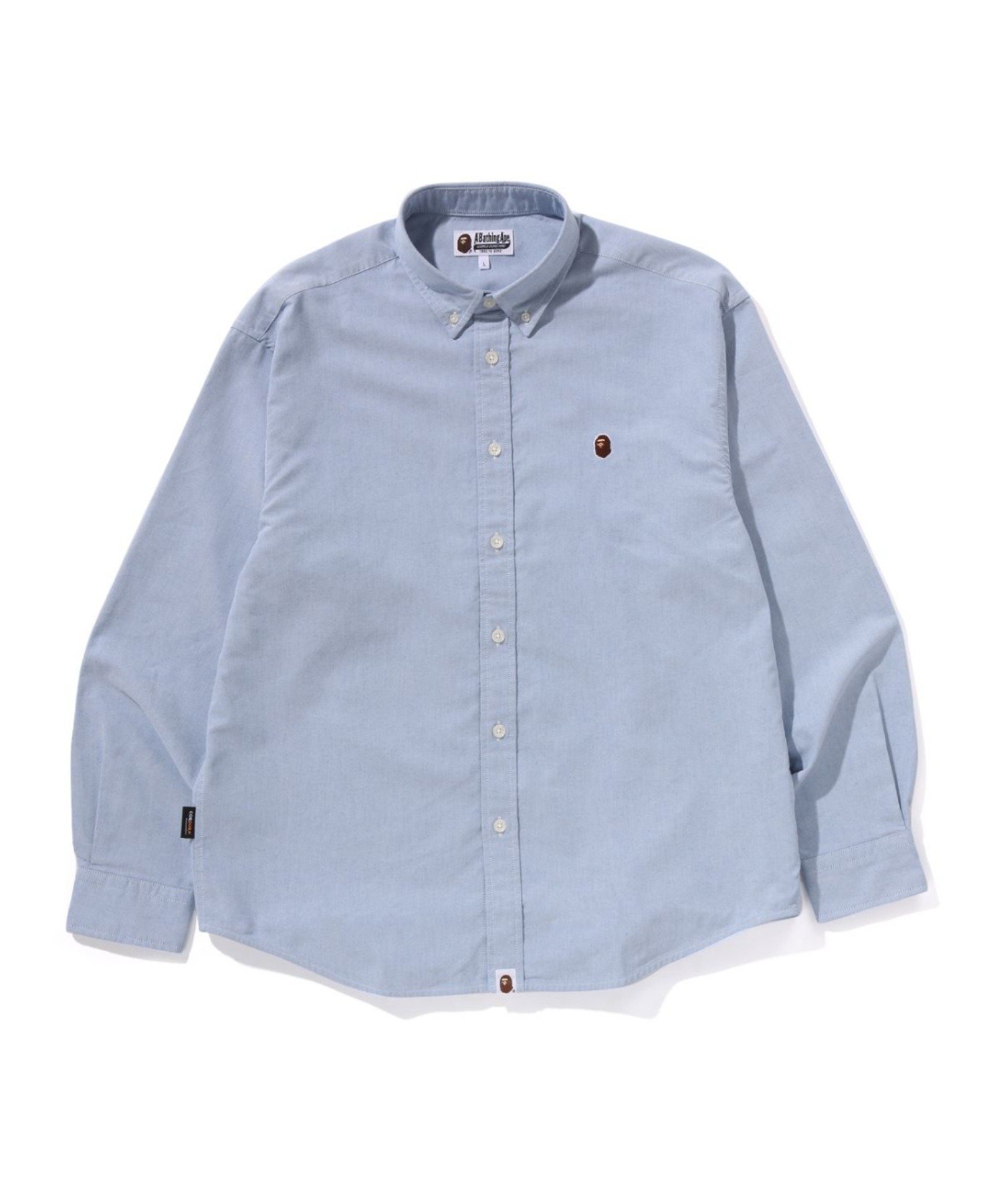 【アベイシングエイプ/A BATHING APE / MEN】のONE POINT OXFORD LS SHIRT インテリア・キッズ・メンズ・レディースファッション・服の通販 founy(ファニー) 　ファッション　Fashion　メンズファッション　Fashion for Men　ダウン　Down, Puffer　ワンポイント　One Point, Statement Accent　BLUE|ID: prp329100004617418 ipo3291000000033839834