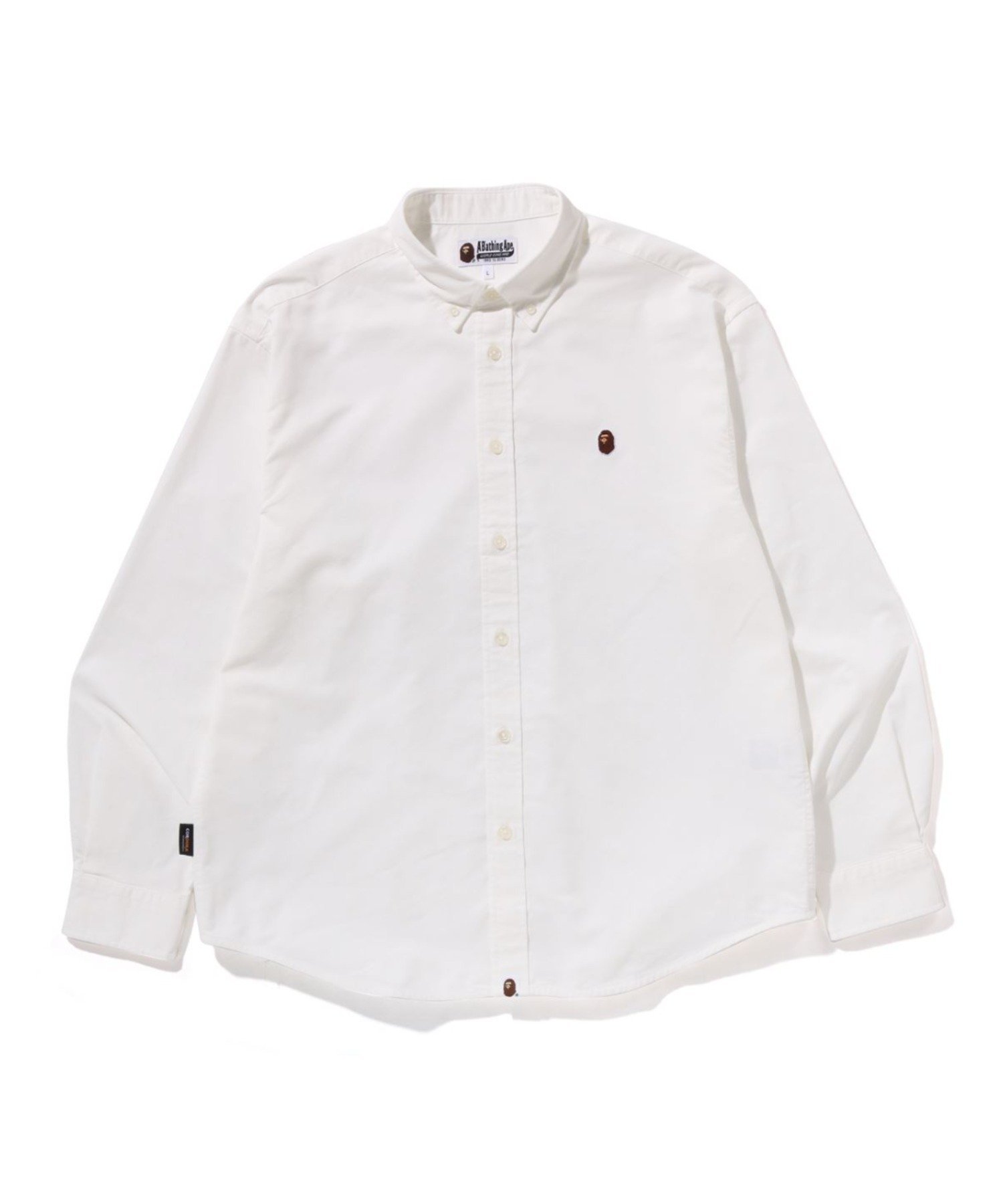 【アベイシングエイプ/A BATHING APE / MEN】のONE POINT OXFORD LS SHIRT インテリア・キッズ・メンズ・レディースファッション・服の通販 founy(ファニー) 　ファッション　Fashion　メンズファッション　Fashion for Men　ダウン　Down, Puffer　ワンポイント　One Point, Statement Accent　WHITE|ID: prp329100004617418 ipo3291000000033839836