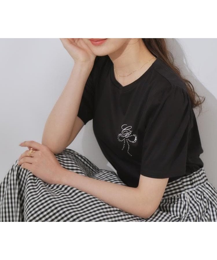 【クチュール ブローチ/Couture Brooch】の【接触冷感・UV・マシンウォッシャブル】60CBロゴT インテリア・キッズ・メンズ・レディースファッション・服の通販 founy(ファニー) 　ファッション　Fashion　レディースファッション　Fashion for Women　おすすめ　Recommended / Our Picks　ギャザー　Gathered, Ruffled　シルケット　Silket, Silky Cotton　シンプル　Simple, Minimal　フィット　Fit, Slim Fit　リボン　Ribbon, Bow　ワンポイント　One Point, Statement Accent　夏　Summer　ブラック|ID: prp329100004617453 ipo3291000000033516880