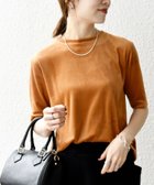 【シップス フォー ウィメン/SHIPS】のSHIPS any 洗濯機可能 ポリエステル ベロア ハーフスリーブ コンパクト TEE キャメル|ID: prp329100004617470 ipo3291000000033794843