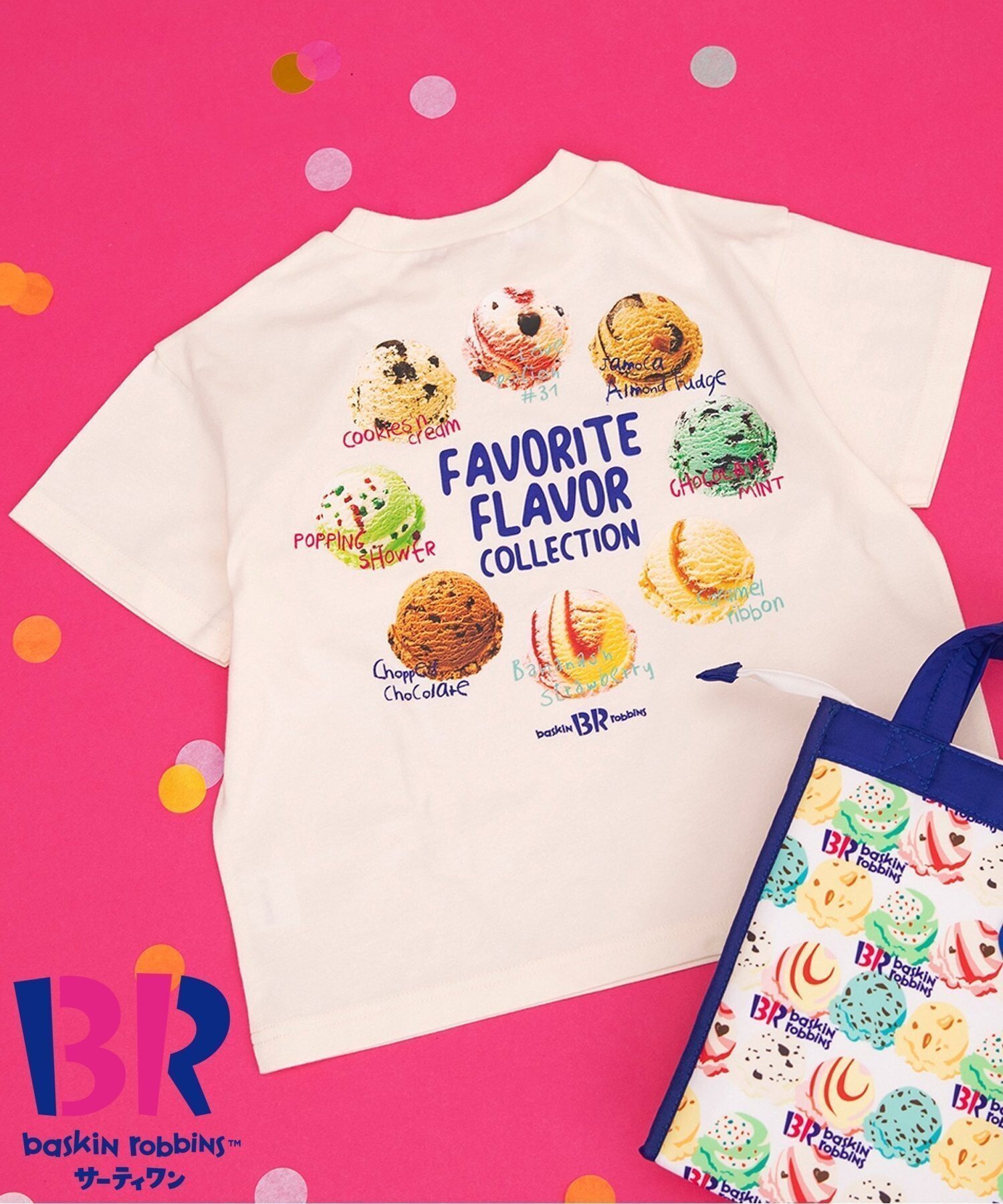 【エフオー オンラインストア/F.O.Online Store / KIDS】の【リンク】サーティワン バックプリントTシャツ インテリア・キッズ・メンズ・レディースファッション・服の通販 founy(ファニー) 　ファッション　Fashion　キッズファッション　Fashion for Kids　おすすめ　Recommended / Our Picks　カラフル　Colorful Design　プリント　Print, Printed Pattern　人気　Popular, Best Seller　夏　Summer　アイボリー|ID: prp329100004617812 ipo3291000000033094889