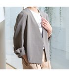【ルージュヴィフラクレ/Rouge vif la cle】の【セットアップ対応】ベルトノーカラーライトジャケット モカ|ID: prp329100004617814 ipo3291000000033094974