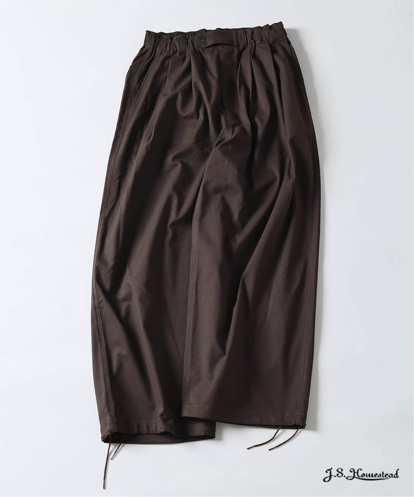 【ジャーナルスタンダード/JOURNAL STANDARD / MEN】のJ.S.Homestead / T/R ギャバジン エアー クルー パンツ インテリア・キッズ・メンズ・レディースファッション・服の通販 founy(ファニー) 　ファッション　Fashion　メンズファッション　Fashion for Men　ボトムス　Bottoms　ドローコード　Drawcord, Drawstring Cord　リラックス　Relax, Relaxed Fit　エレガント 上品　Elegant　ブラウン|ID: prp329100004617902 ipo3291000000033096466