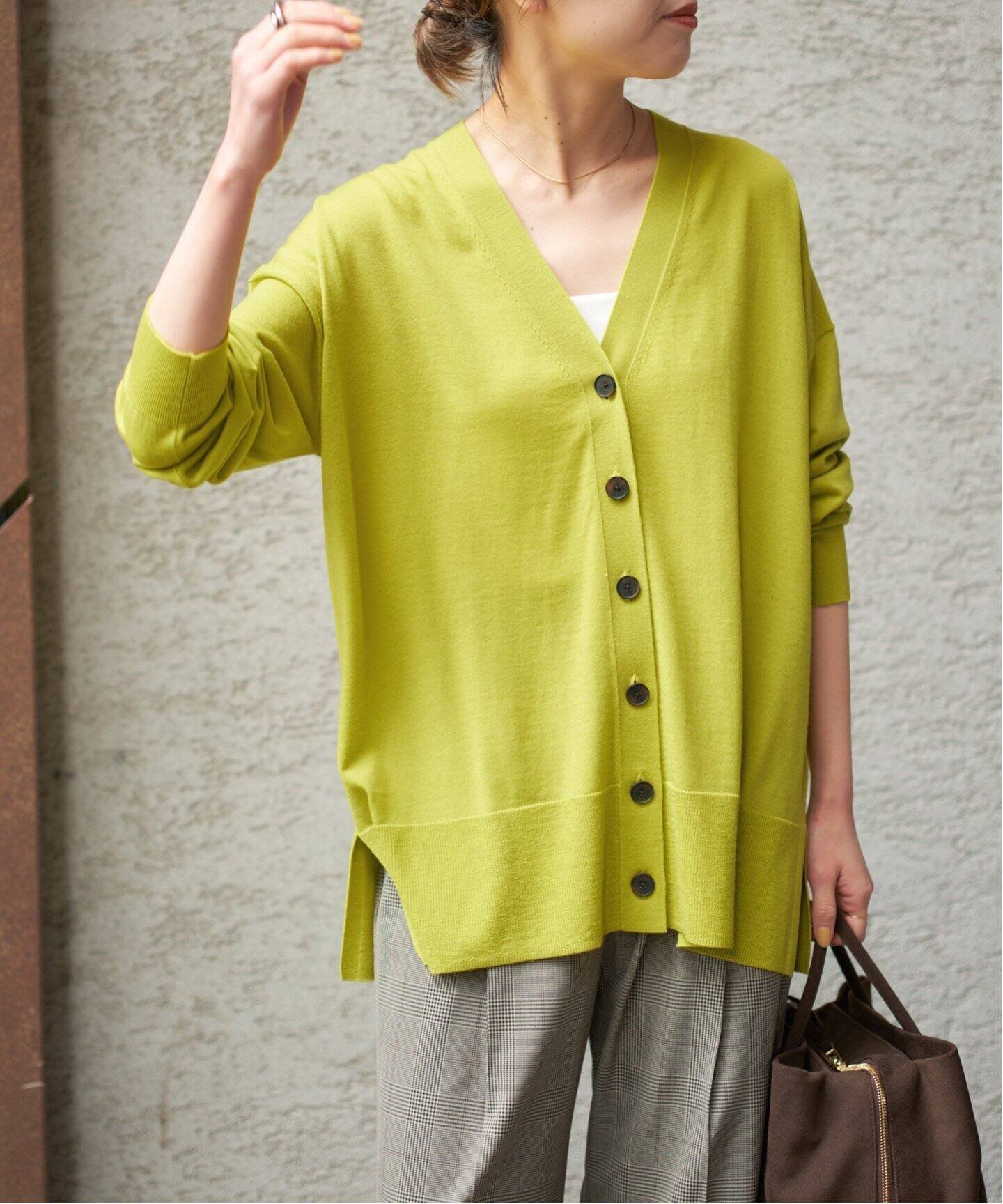 【スピック&スパン/Spick & Span】の《追加 》18Gカーディガン インテリア・キッズ・メンズ・レディースファッション・服の通販 founy(ファニー) 　ファッション　Fashion　レディースファッション　Fashion for Women　トップス・カットソー　Cut & Sew Tops　カーディガン・羽織り　Layered Style Cardigans　カーディガン　Cardigan, Knitwear　人気　Popular, Best Seller　再入荷　Restock / Back in Stock　秋　Autumn　イエロー A|ID: prp329100004617986 ipo3291000000033550705