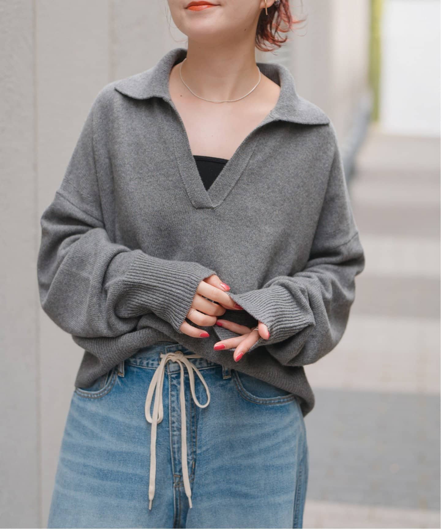 【スピック&スパン/Spick & Span】のウール混ポロシャツプルオーバー インテリア・キッズ・メンズ・レディースファッション・服の通販 founy(ファニー) 　ファッション　Fashion　レディースファッション　Fashion for Women　トップス・カットソー　Cut & Sew Tops　シャツ・ブラウス・オフィスカジュアル　Elegant Blouses & Button-Ups　ポロシャツ・きれいめカジュアル　Smart-Casual Polo Tops　カジュアルプルオーバー・ニットトップス　Pullovers & Knit Tops / Casual Pullovers　おすすめ　Recommended / Our Picks　イタリア　Italy　クラシック　Classic, Timeless Style　シンプル　Simple, Minimal　スキッパー　Skipper, Open Collar　フェミニン　Feminine, Girly　ポロシャツ　Polo Shirt, Collared Tee　リラックス　Relax, Relaxed Fit　エレガント 上品　Elegant　今季　This Season, Current Season　長袖　Long Sleeve, Full Sleeve　グレーA|ID: prp329100004617987 ipo3291000000033719457