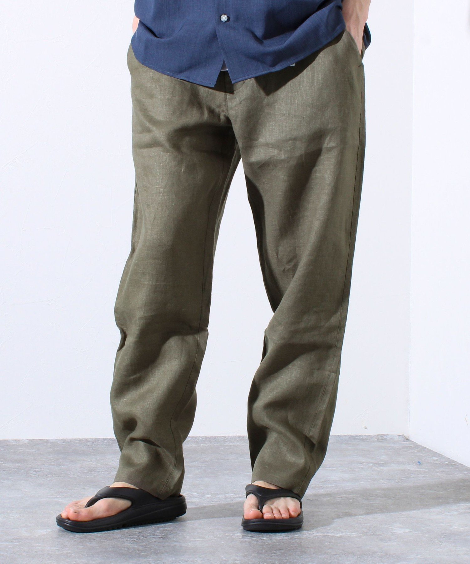 【その他のブランド/Other】の【追加販売】【GLOSTER/グロスター】リネン100% イージーパンツ リラックスフィット インテリア・キッズ・メンズ・レディースファッション・服の通販 founy(ファニー) 　ファッション　Fashion　メンズファッション　Fashion for Men　ボトムス　Bottoms　フィット　Fit, Slim Fit　リネン　Linen, Linen Fabric　リラックス　Relax, Relaxed Fit　オリーブ|ID: prp329100004617992 ipo3291000000033097461