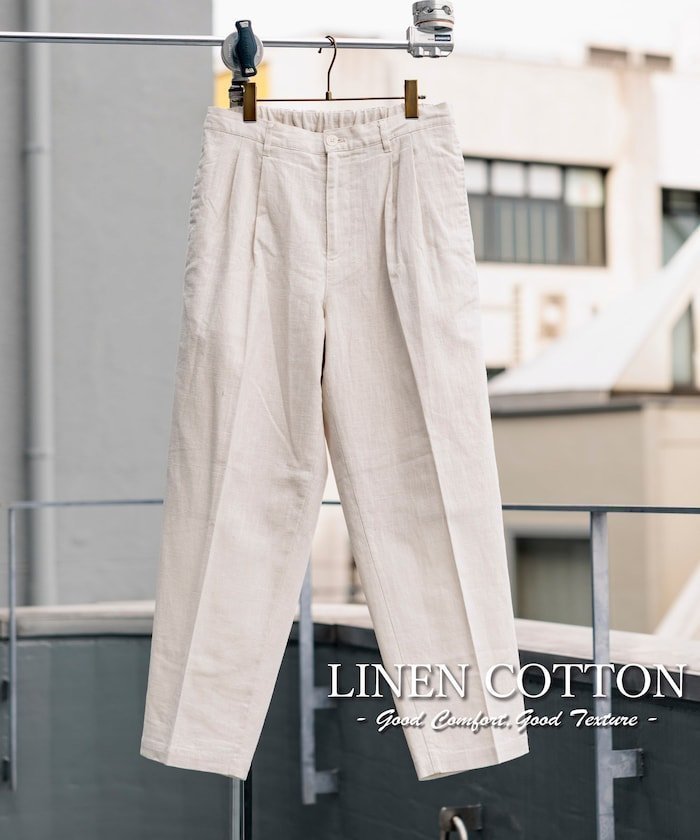 【その他のブランド/Other】のLINEN COTTON EASY SLACKS 25SS インテリア・キッズ・メンズ・レディースファッション・服の通販 founy(ファニー) 　ファッション　Fashion　メンズファッション　Fashion for Men　シューズ　Shoes, Footwear　シンプル　Simple, Minimal　スニーカー　Sneakers, Trainers　スピンドル　Spindle, Drawcord　スラックス　Slacks, Dress Pants　セットアップ　Set-Up, Coordinated Outfit　センター　Center, Center Line　フォーマル　Formal, Dressy　ベーシック　Basic, Essential　リネン　Linen, Linen Fabric　S/S・春夏　SS, Spring/Summer, Warm Season　おすすめ　Recommended / Our Picks　夏　Summer　エレガント 上品　Elegant　2025年　2025　2025春夏・S/S　Spring/Summer 2025 SS25　ホワイト|ID: prp329100004617999 ipo3291000000033097509
