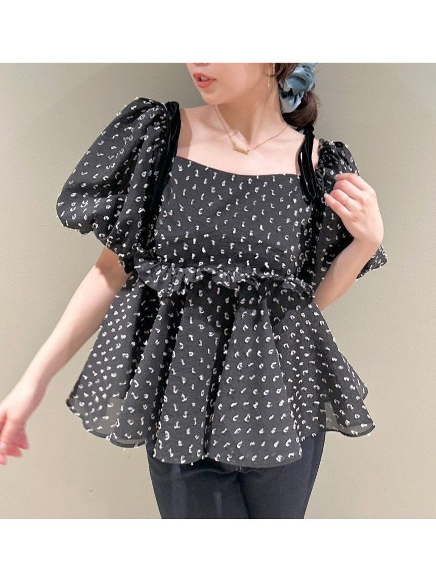 【リリーブラウン/Lily Brown】の3wayジャガードペプラムビスチェ 人気、トレンドファッション・服の通販 founy(ファニー) 　ファッション　Fashion　レディースファッション　Fashion for Women　トップス・カットソー　Cut & Sew Tops　ビスチェ　Bustiers & Corset Tops / Layered Bustier Style　フェミニン　Feminine, Girly　フリル　Frill, Ruffle　ベロア　Velour, Soft Velvet　リボン　Ribbon, Bow　人気　Popular, Best Seller　今季　This Season, Current Season　 other-1|ID: prp329100004618024 ipo3291000000033436357