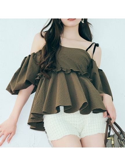 【リリーブラウン/Lily Brown】の3wayジャガードペプラムビスチェ インテリア・キッズ・メンズ・レディースファッション・服の通販 founy(ファニー) 　ファッション　Fashion　レディースファッション　Fashion for Women　トップス・カットソー　Cut & Sew Tops　ビスチェ　Bustiers & Corset Tops / Layered Bustier Style　フェミニン　Feminine, Girly　フリル　Frill, Ruffle　ベロア　Velour, Soft Velvet　リボン　Ribbon, Bow　人気　Popular, Best Seller　今季　This Season, Current Season　BRW[058]|ID: prp329100004618024 ipo3291000000033436360