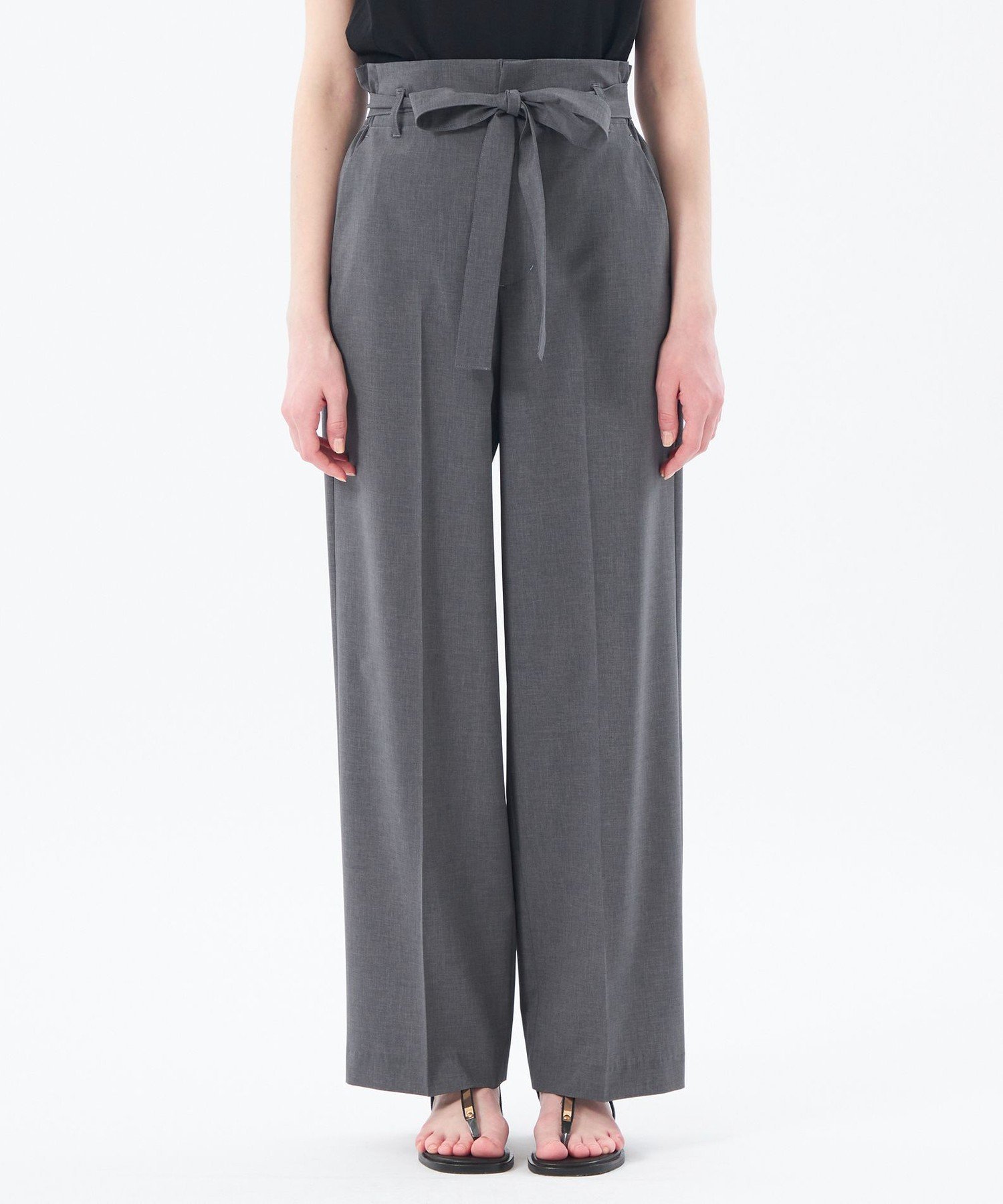 【マッキントッシュ フィロソフィー/MACKINTOSH PHILOSOPHY】のドライタッチハイウエストワイドパンツ インテリア・キッズ・メンズ・レディースファッション・服の通販 founy(ファニー) 　ファッション　Fashion　レディースファッション　Fashion for Women　パンツ　Pants & Trousers　おすすめ　Recommended / Our Picks　サマー　Summer, Summer Style　ジャケット　Jacket, Outerwear　ストレッチ　Stretch, Stretchy Fabric　セットアップ　Set-Up, Coordinated Outfit　リボン　Ribbon, Bow　吸水　Absorbent, Quick-Dry　夏　Summer　春　Spring　秋　Autumn　軽量　Lightweight, Ultra Light　チャコールグレー|ID: prp329100004618117 ipo3291000000033099371
