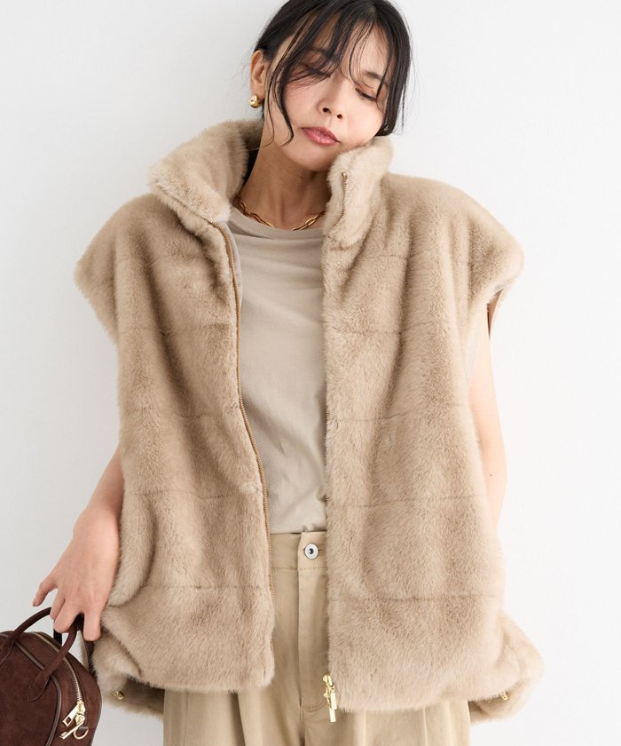 【バンヤードストーム/BARNYARDSTORM】のミンクライクドロストベスト インテリア・キッズ・メンズ・レディースファッション・服の通販 founy(ファニー) https://founy.com/ ファッション Fashion レディースファッション Fashion for Women アウター Coat / Outerwear Collection トップス・カットソー Cut & Sew Tops ベスト&ジレ / 重ね着スタイル Vests & Gilets コーデュロイ Corduroy, Cord Fabric スウェット / スエット Sweatshirt, Sweatwear スポーティ Sporty, Casual Athletic トレンド Trend, Trending Now ドローコード Drawcord, Drawstring Cord フェイクファー Faux Fur, Imitation Fur ベスト Vest, Waistcoat リラックス Relax, Relaxed Fit おすすめ Recommended / Our Picks エレガント 上品 Elegant |ID: prp329100004618251 ipo3291000000033102881