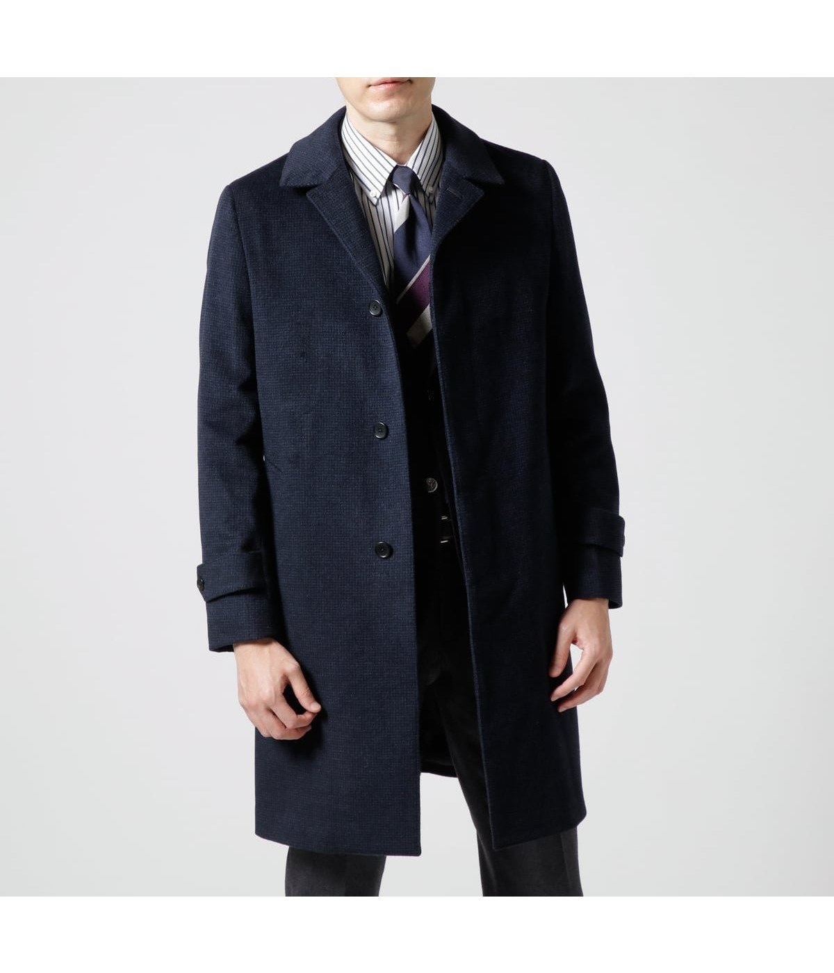 【ニューヨーカー/NEWYORKER / MEN】のハウンドトゥース ショートビーバー 比翼ロングステンカラーコート 人気、トレンドファッション・服の通販 founy(ファニー) 　ファッション　Fashion　メンズファッション　Fashion for Men　クラシカル　Classical, Vintage-Inspired　ショート　Short, Short Length　ドレープ　Drape, Draping Fabric　ハウンドトゥース　Houndstooth, Dogtooth Check　ロング　Long, Long-Length　エレガント 上品　Elegant　 other-1|ID: prp329100004618512 ipo3291000000033109389