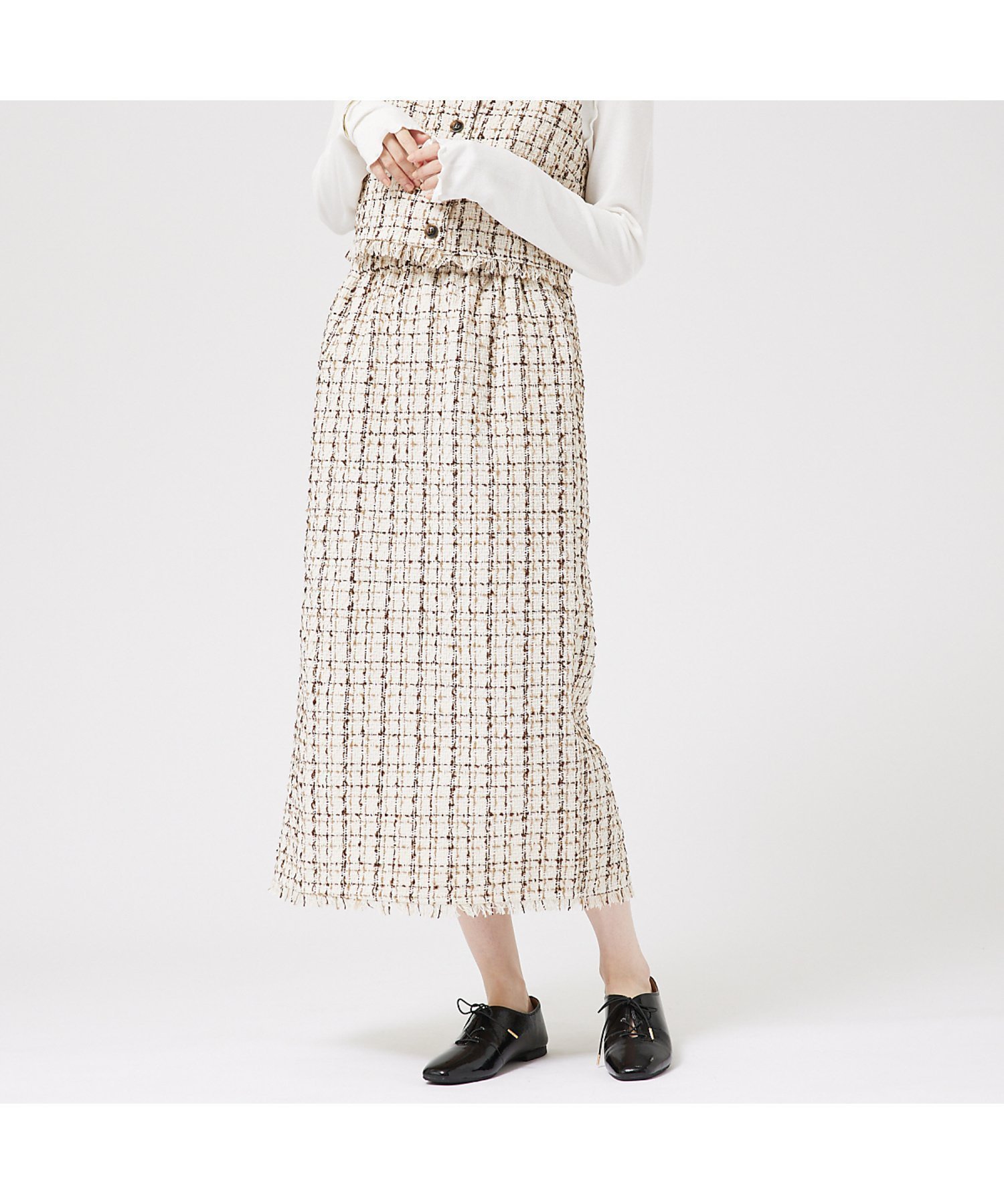 【アバハウスマヴィ/abahouse mavie】の【セットアップ対応】ツィードタイトスカート 人気、トレンドファッション・服の通販 founy(ファニー) 　ファッション　Fashion　レディースファッション　Fashion for Women　セットアップ　Matching Sets　スカート・ミニ/ミディ/マキシ　Skirts / Mini, Midi & Maxi Skirts　おすすめ　Recommended / Our Picks　キャミソール　Camisole, Spaghetti Strap Top　サマー　Summer, Summer Style　ジャケット　Jacket, Outerwear　セットアップ　Set-Up, Coordinated Outfit　タイトスカート　Pencil Skirt, Tight Skirt　ツイード／ツィード　Choker, Choker Necklace　ビジネス 仕事 通勤　Business / Work / Commuting　 other-1|ID: prp329100004618692 ipo3291000000033424057