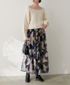 【ナチュラルクチュール/natural couture】の大花プリントメッシュスカート ネイビー|ID: prp329100004618697 ipo3291000000033234226