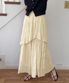 【ジュノア/JUNOAH】のワッシャーティアードスカート アイボリー|ID: prp329100004618753 ipo3291000000033221985