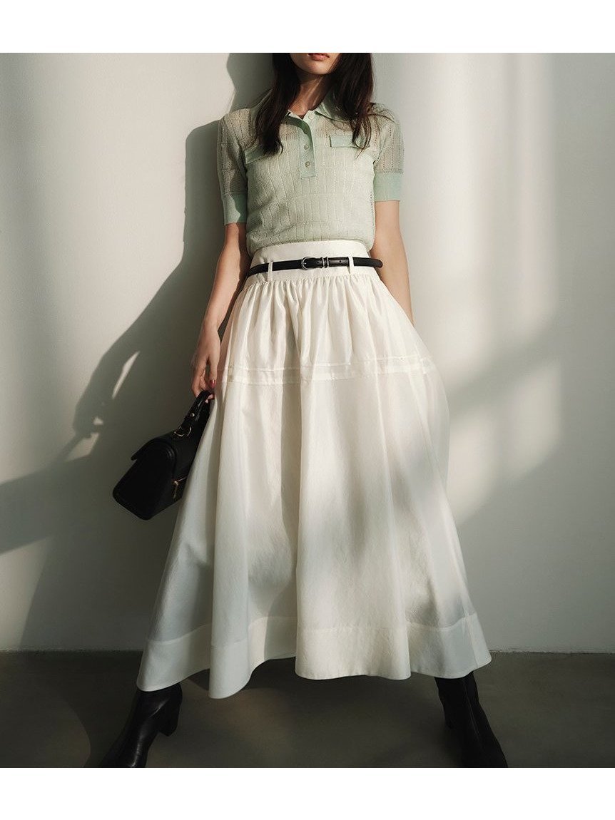 【フレイ アイディー/FRAY I.D】のギャザーボリュームスカート 人気、トレンドファッション・服の通販 founy(ファニー) 　ファッション　Fashion　レディースファッション　Fashion for Women　スカート　Skirts　エレガント 上品　Elegant　ギャザー　Gathered, Ruffled　シャーリング　Shirring, Ruched　タフタ　Taffeta, Structured Fabric　バランス　Balance, Style Balance　ループ　Loop, Loop Knit　ワッシャー　Washer, Crinkled Finish　今季　This Season, Current Season　 other-1|ID: prp329100004618758 ipo3291000000033116167