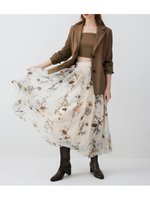 【フレイ アイディー/FRAY I.D】のボタニカルプリントシアータックスカート 人気、トレンドファッション・服の通販 founy(ファニー) ファッション Fashion レディースファッション Fashion for Women スカート Skirts おすすめ Recommended / Our Picks ギャザー Gathered, Ruffled サテン Satin, Glossy Fabric シアー Sheer, See-Through フレア Flare, Flared プリント Print, Printed Pattern ボタニカル Botanical, Floral Pattern ラグジュアリー Luxury, Elegant ランダム Random, Irregular 秋 Autumn |ID:prp329100004618766