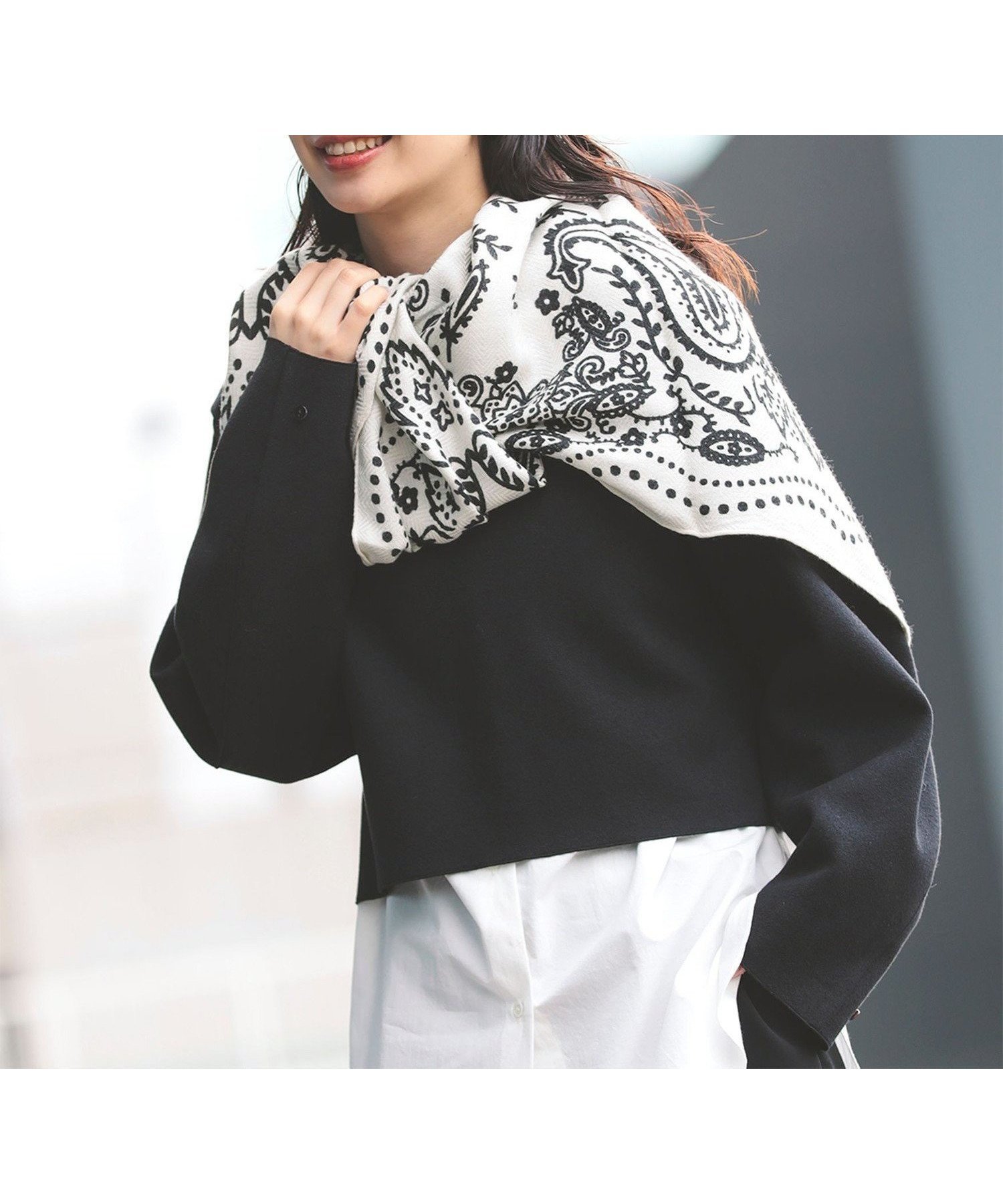 【デミルクス ビームス/Demi-Luxe BEAMS】の【残りわずか/大ヒット】manipuri / バンダナ ストール 25AW マニプリ インテリア・キッズ・メンズ・レディースファッション・服の通販 founy(ファニー) 　ファッション　Fashion　レディースファッション　Fashion for Women　2025年　2025　2025-2026秋冬・A/W　Autumn/Winter 2025–26 AW25–26　クラシック　Classic, Timeless Style　ストール　Stole, Wrap　バンダナ　Bandana, Head Scarf　モノトーン　Monotone, Black and White　OFF_WHITE|ID: prp329100004618784 ipo3291000000033548342