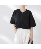 【ナノ ユニバース/nano universe】のフクレシャーリングzipカーディガン ブラック|ID:prp329100004618864
