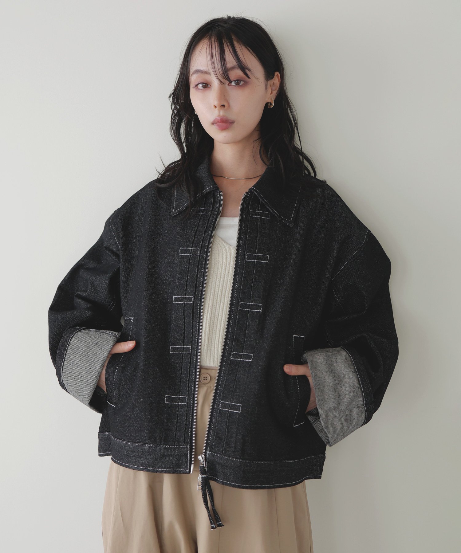 【リアン/Lian】のステッチデザインビックデニムジャケット 人気、トレンドファッション・服の通販 founy(ファニー) 　ファッション　Fashion　レディースファッション　Fashion for Women　アウター　Coat / Outerwear Collection　レディースジャケット・軽アウター　Jackets　デニムジャケット / カジュアルアウター　Denim Jackets　ジャケット　Jacket, Outerwear　デニム　Denim, Jeans Material　ビッグ　Big, Oversized　 other-1|ID: prp329100004619052 ipo3291000000033567380