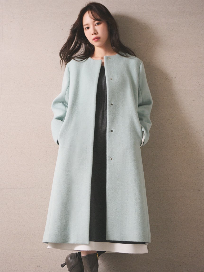 【セルフォード/CELFORD】のカシミヤ混ノーカラーコート インテリア・キッズ・メンズ・レディースファッション・服の通販 founy(ファニー) 　ファッション　Fashion　レディースファッション　Fashion for Women　アウター　Coat / Outerwear Collection　コート・ロングコート・ピーコート　Long Coats, Peacoats & More　ベーシック　Basic, Essential　エレガント 上品　Elegant　今季　This Season, Current Season　MNT[021]|ID: prp329100004619078 ipo3291000000033593366