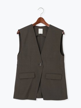 【テチチ/Te chichi】の麻調Yカラージレ 人気、トレンドファッション・服の通販 founy(ファニー) ファッション Fashion レディースファッション Fashion for Women アウター Coat / Outerwear Collection トップス・カットソー Cut & Sew Tops ベスト&ジレ / 重ね着スタイル Vests & Gilets リネン Linen, Linen Fabric 夏 Summer |ID:prp329100004619277
