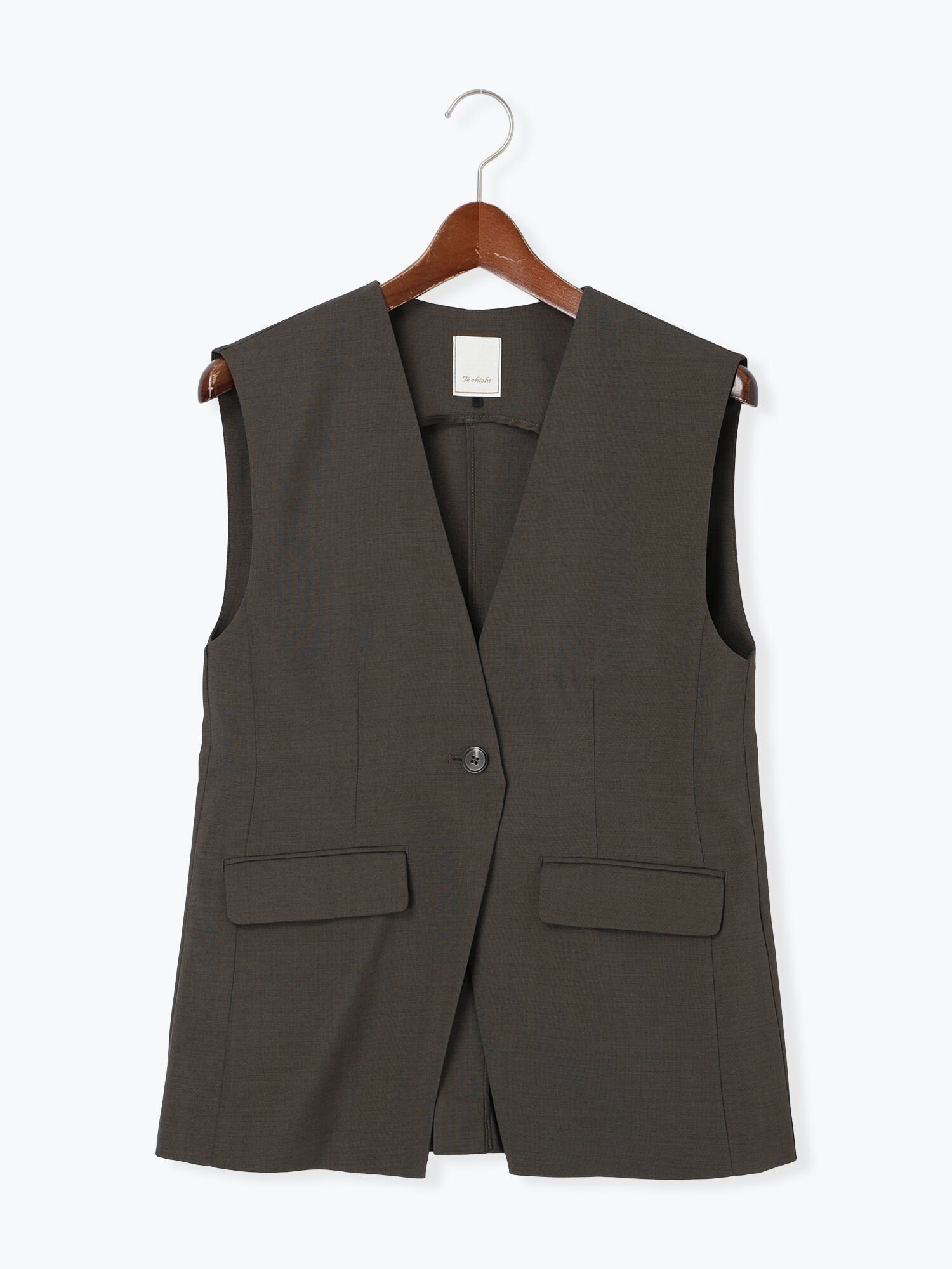 【テチチ/Te chichi】の麻調Yカラージレ インテリア・キッズ・メンズ・レディースファッション・服の通販 founy(ファニー) 　ファッション　Fashion　レディースファッション　Fashion for Women　アウター　Coat / Outerwear Collection　トップス・カットソー　Cut & Sew Tops　ベスト&ジレ / 重ね着スタイル　Vests & Gilets　リネン　Linen, Linen Fabric　夏　Summer　チャコールグレー|ID: prp329100004619277 ipo3291000000033126439