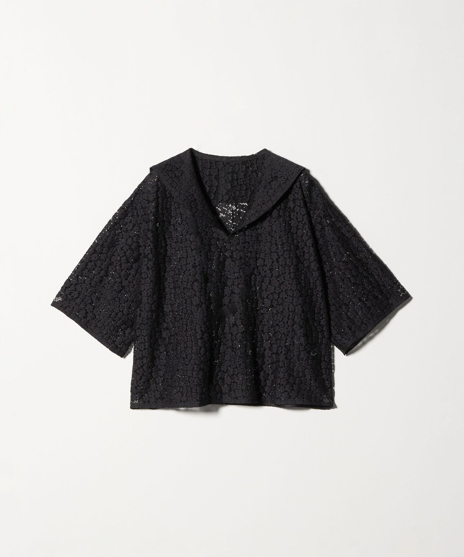 【ビューティ&ユース ユナイテッドアローズ/BEAUTY&YOUTH / UNITED ARROWS】のSteven Alan レース セーラーカラー ブラウス インテリア・キッズ・メンズ・レディースファッション・服の通販 founy(ファニー) 　ファッション　Fashion　レディースファッション　Fashion for Women　トップス・カットソー　Cut & Sew Tops　シャツ・ブラウス・オフィスカジュアル　Elegant Blouses & Button-Ups　バランス　Balance, Style Balance　フラワー　Flower, Floral　レース　Lace, Lace Fabric　エレガント 上品　Elegant　BLACK|ID: prp329100004619327 ipo3291000000033184455