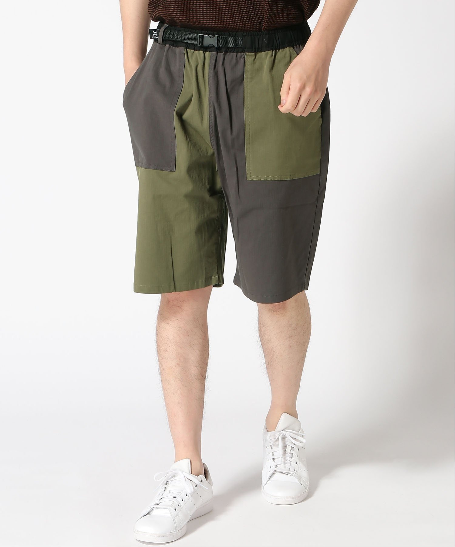【ジムマスター/gym master / MEN】のgym master/ストレッチヘリンボーンショーツ インテリア・キッズ・メンズ・レディースファッション・服の通販 founy(ファニー) 　ファッション　Fashion　メンズファッション　Fashion for Men　おすすめ　Recommended / Our Picks　アウトドア　Outdoor Clothing　イエロー　Yellow　ショート　Short, Short Length　ストレッチ　Stretch, Stretchy Fabric　ハーフ　Half, Half-Length　ポケット　Pocket, Pocket Detail　メンズ　Men's, Menswear　ワイド　Wide, Wide Fit　エレガント 上品　Elegant　夏　Summer　春　Spring　S/S・春夏　SS, Spring/Summer, Warm Season　オリーブ/チャコールグレー|ID: prp329100004619336 ipo3291000000033127297