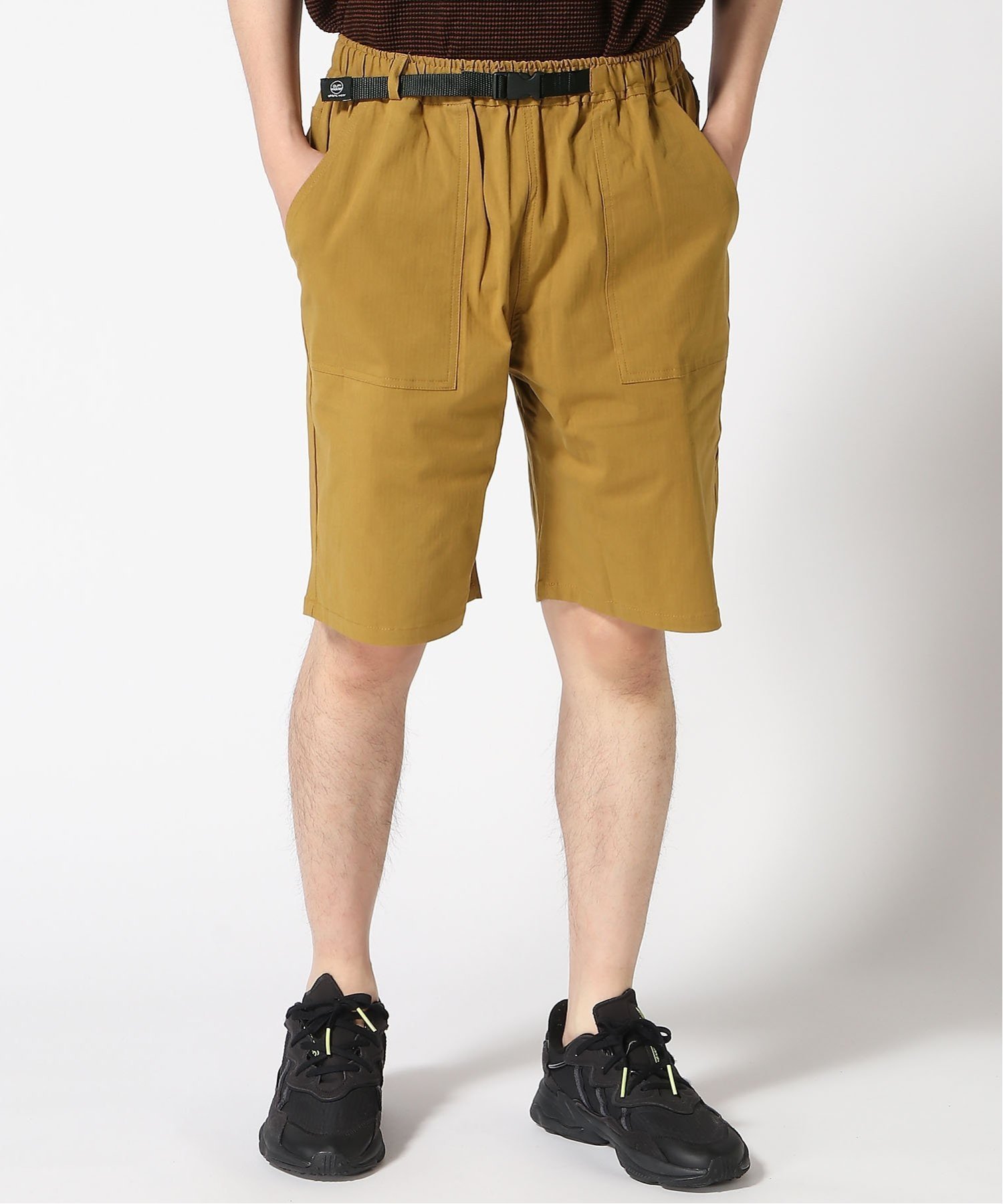 【ジムマスター/gym master / MEN】のgym master/ストレッチヘリンボーンショーツ インテリア・キッズ・メンズ・レディースファッション・服の通販 founy(ファニー) 　ファッション　Fashion　メンズファッション　Fashion for Men　おすすめ　Recommended / Our Picks　アウトドア　Outdoor Clothing　イエロー　Yellow　ショート　Short, Short Length　ストレッチ　Stretch, Stretchy Fabric　ハーフ　Half, Half-Length　ポケット　Pocket, Pocket Detail　メンズ　Men's, Menswear　ワイド　Wide, Wide Fit　エレガント 上品　Elegant　夏　Summer　春　Spring　S/S・春夏　SS, Spring/Summer, Warm Season　マスタード|ID: prp329100004619336 ipo3291000000033127310
