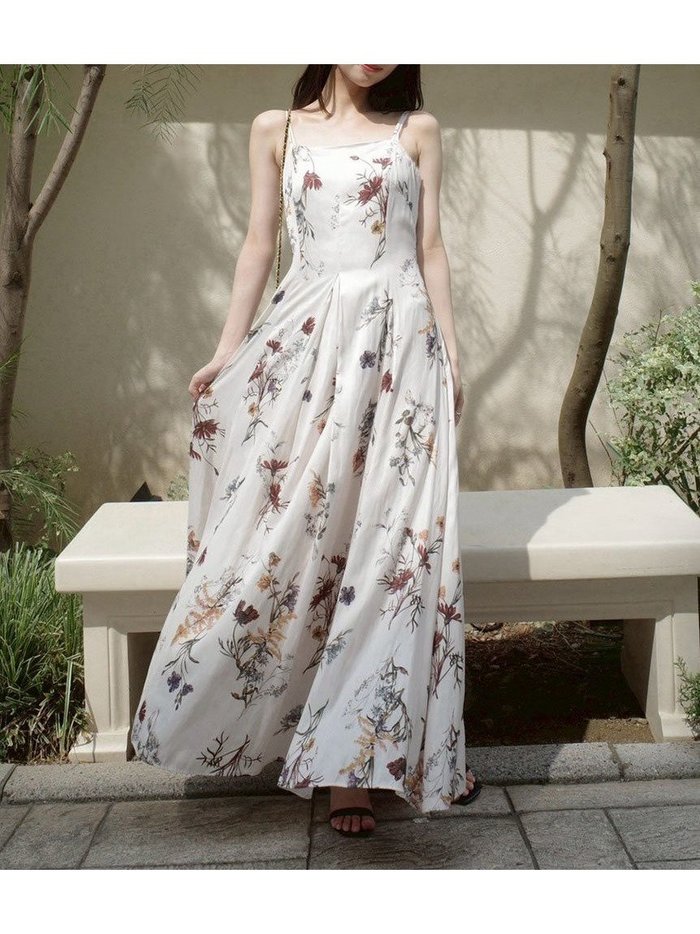 【フレイ アイディー/FRAY I.D】の【00サイズ】ボタニカルプリントキャミソールワンピース/ウォッシャブル インテリア・キッズ・メンズ・レディースファッション・服の通販 founy(ファニー) https://founy.com/ ファッション Fashion レディースファッション Fashion for Women ワンピース Dresses ウォッシャブル Machine Washable 秋 Autumn キャミソール Camisole, Spaghetti Strap Top シェイプ Shape, Slim Fit シャーリング Shirring, Ruched シルク Silk, 100% Silk スマート Smart, Elegant ダブル Double, Double-Breasted バランス Balance, Style Balance フィット Fit, Slim Fit フレア Flare, Flared フロント Front, Front Design プリント Print, Printed Pattern ボタニカル Botanical, Floral Pattern ラグジュアリー Luxury, Elegant ラップ Wrap, Wrap Design リラックス Relax, Relaxed Fit |ID: prp329100004619392 ipo3291000000034659714