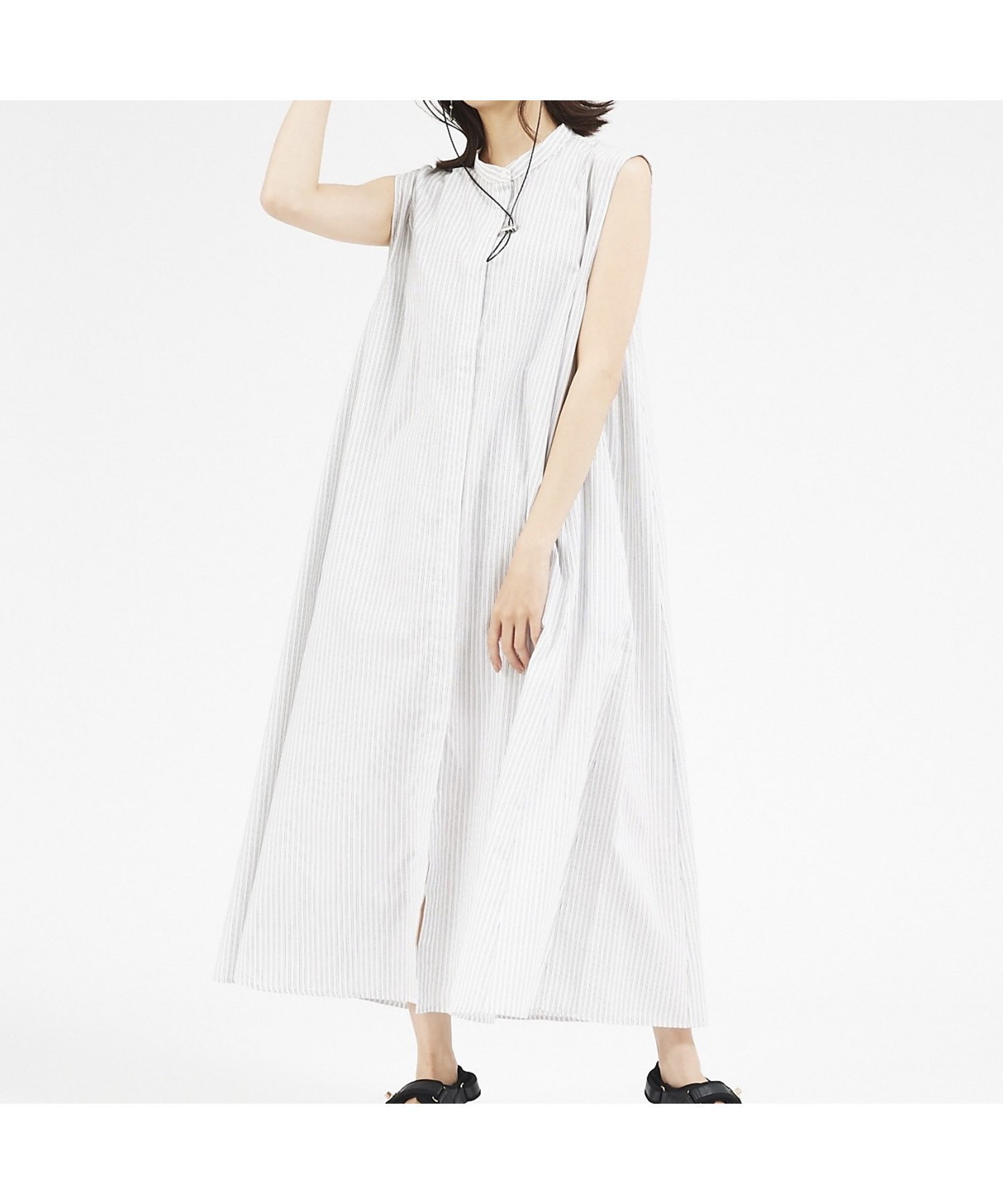 【アバハウスマヴィ/abahouse mavie】の【大人のいちまんワンピ】ブロードノースリシャツワンピ インテリア・キッズ・メンズ・レディースファッション・服の通販 founy(ファニー) 　ファッション　Fashion　レディースファッション　Fashion for Women　ワンピース　Dresses　シャツワンピース / 1枚で着映えコーデ　Shirt Dresses　おすすめ　Recommended / Our Picks　ギャザー　Gathered, Ruffled　シャツワンピ　Shirt Dress, Shirt One-Piece　シンプル　Simple, Minimal　ノースリーブ　Sleeveless, No-Sleeve　ホワイト系その他1|ID: prp329100004619547 ipo3291000000033828559