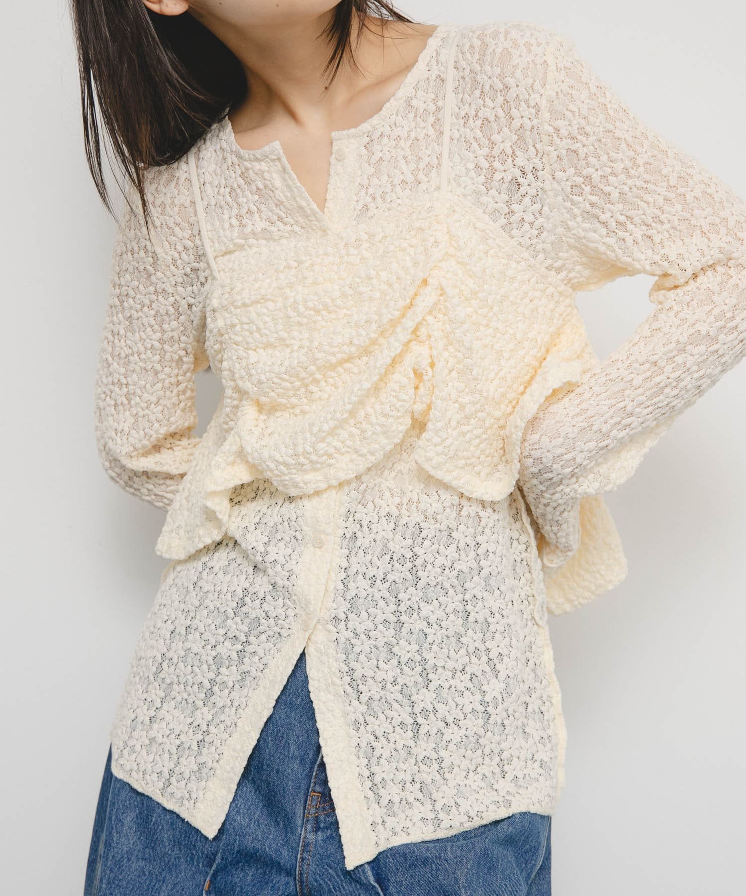 【ケービーエフ/KBF / URBAN RESEARCH】のビスチェSETレーストップス インテリア・キッズ・メンズ・レディースファッション・服の通販 founy(ファニー) 　ファッション　Fashion　レディースファッション　Fashion for Women　トップス・カットソー　Cut & Sew Tops　ビスチェ　Bustiers & Corset Tops / Layered Bustier Style　2025年　2025　2025-2026秋冬・A/W　Autumn/Winter 2025–26 AW25–26　冬　Winter / This Winter　おすすめ　Recommended / Our Picks　ギャザー　Gathered, Ruffled　ビスチェ　Bustier, Corset Top　フェミニン　Feminine, Girly　ベーシック　Basic, Essential　ボトム　Bottoms, Lower Wear　レース　Lace, Lace Fabric　A/W・秋冬　Autumn/Winter　IVORY|ID: prp329100004619561 ipo3291000000033620173