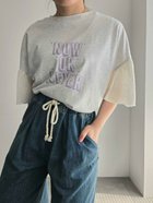 【サマンサモスモス/Samansa Mos2】の接触冷感 袖メッシュプリントTシャツ 人気、トレンドファッション・服の通販 founy(ファニー) ファッション Fashion レディースファッション Fashion for Women トップス・カットソー Cut & Sew Tops シャツ・ブラウス・オフィスカジュアル Elegant Blouses & Button-Ups ロングTシャツ・Tシャツ Longline T-Shirts & Tees プリント Print, Printed Pattern メッシュ Mesh, Net Fabric thumbnail グレー|ID: prp329100004619645 ipo3291000000033567344