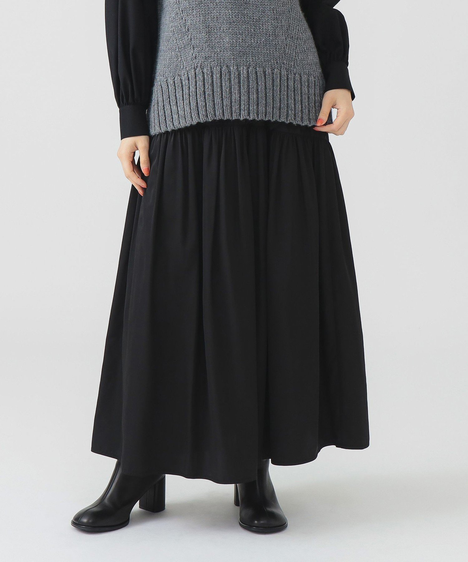 【ビーミングライフストアバイビームス/B:MING LIFE STORE by BEAMS】の【百田夏菜子さん着用】【洗える】ツイル ギャザー スカート(S~M) 25AW 秋まで使える 初秋 晩夏 お出かけ インテリア・キッズ・メンズ・レディースファッション・服の通販 founy(ファニー) 　ファッション　Fashion　レディースファッション　Fashion for Women　スカート　Skirts　洗える　Machine Washable　秋　Autumn　ギャザー　Gathered, Ruffled　シンプル　Simple, Minimal　スウェット / スエット　Sweatshirt, Sweatwear　ツイル　Twist, Twisted Detail　A/W・秋冬　Autumn/Winter　おすすめ　Recommended / Our Picks　夏　Summer　2025年　2025　2025-2026秋冬・A/W　Autumn/Winter 2025–26 AW25–26　BLACK|ID: prp329100004619653 ipo3291000000033398293