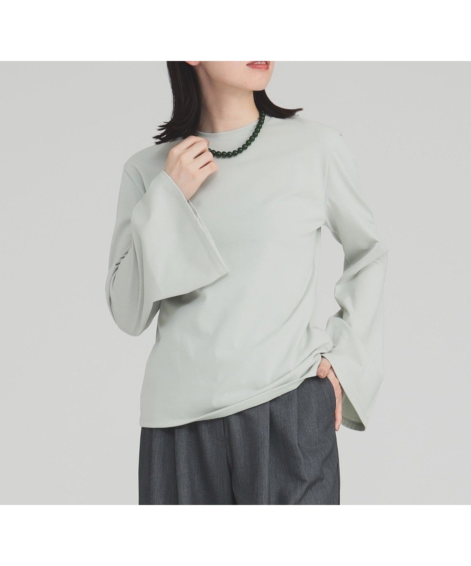 【デミルクス ビームス/Demi-Luxe BEAMS】の【6/25新規値下げ】フレアスリーブ プルオーバー インテリア・キッズ・メンズ・レディースファッション・服の通販 founy(ファニー) 　ファッション　Fashion　レディースファッション　Fashion for Women　トップス・カットソー　Cut & Sew Tops　カジュアルプルオーバー・ニットトップス　Pullovers & Knit Tops / Casual Pullovers　カットソー　Cut and Sewn Top　スリット　Slit, Slit Detail　スリーブ　Sleeve, Long Sleeve / Short Sleeve　バランス　Balance, Style Balance　フェミニン　Feminine, Girly　フレア　Flare, Flared　MINT.GREEN|ID: prp329100004619747 ipo3291000000033373005
