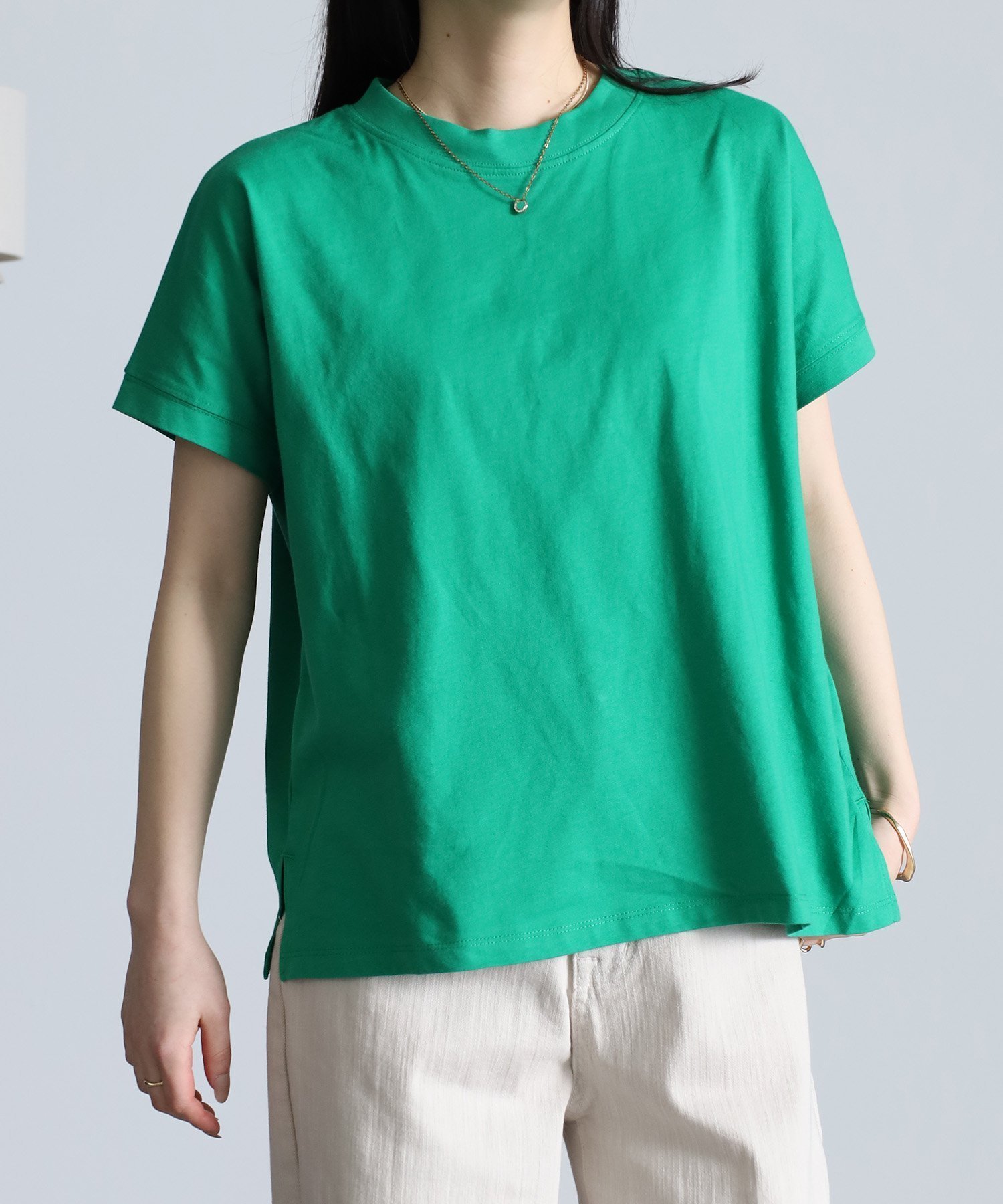 【ラナン/Ranan】のBC プチハイネックプルオーバー半袖 インテリア・キッズ・メンズ・レディースファッション・服の通販 founy(ファニー) 　ファッション　Fashion　レディースファッション　Fashion for Women　トップス・カットソー　Cut & Sew Tops　カジュアルプルオーバー・ニットトップス　Pullovers & Knit Tops / Casual Pullovers　ストライプ　Stripe, Striped Pattern　スリット　Slit, Slit Detail　スリーブ　Sleeve, Long Sleeve / Short Sleeve　デニム　Denim, Jeans Material　トレンド　Trend, Trending Now　ハイネック　High Neck, Mock Neck　フラット　Flat, Flat Shoes　フレンチ　French, French Style　ベーシック　Basic, Essential　半袖　Short Sleeve, Half Sleeve　モックネック　Mock Neck, Short Turtleneck　おすすめ　Recommended / Our Picks　夏　Summer　エレガント 上品　Elegant　BRGE|ID: prp329100004619844 ipo3291000000033546193