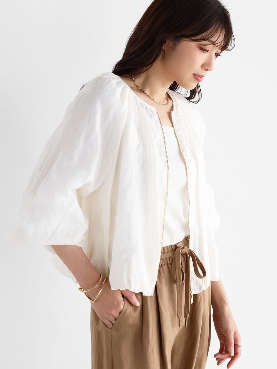 【ヴァン/Vin】のシアーリネンバルーンブルゾン 人気、トレンドファッション・服の通販 founy(ファニー) 　ファッション　Fashion　レディースファッション　Fashion for Women　アウター　Coat / Outerwear Collection　ブルゾンジャケット・スポーティアウター　Blouson Jackets　コンパクト　Compact, Small Size　バランス　Balance, Style Balance　バルーン　Balloon, Balloon Silhouette　フォルム　Silhouette, Form　ブルゾン　Blouson, Bomber Jacket　 other-1|ID: prp329100004620030 ipo3291000000033270398
