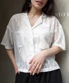 【コーナーズ/CORNERS】のレースオープンカラー半袖シャツ 人気、トレンドファッション・服の通販 founy(ファニー) ファッション Fashion レディースファッション Fashion for Women トップス・カットソー Cut & Sew Tops シャツ・ブラウス・オフィスカジュアル Elegant Blouses & Button-Ups レース Lace, Lace Fabric 半袖 Short Sleeve, Half Sleeve thumbnail オフホワイト|ID: prp329100004620051 ipo3291000000033201283