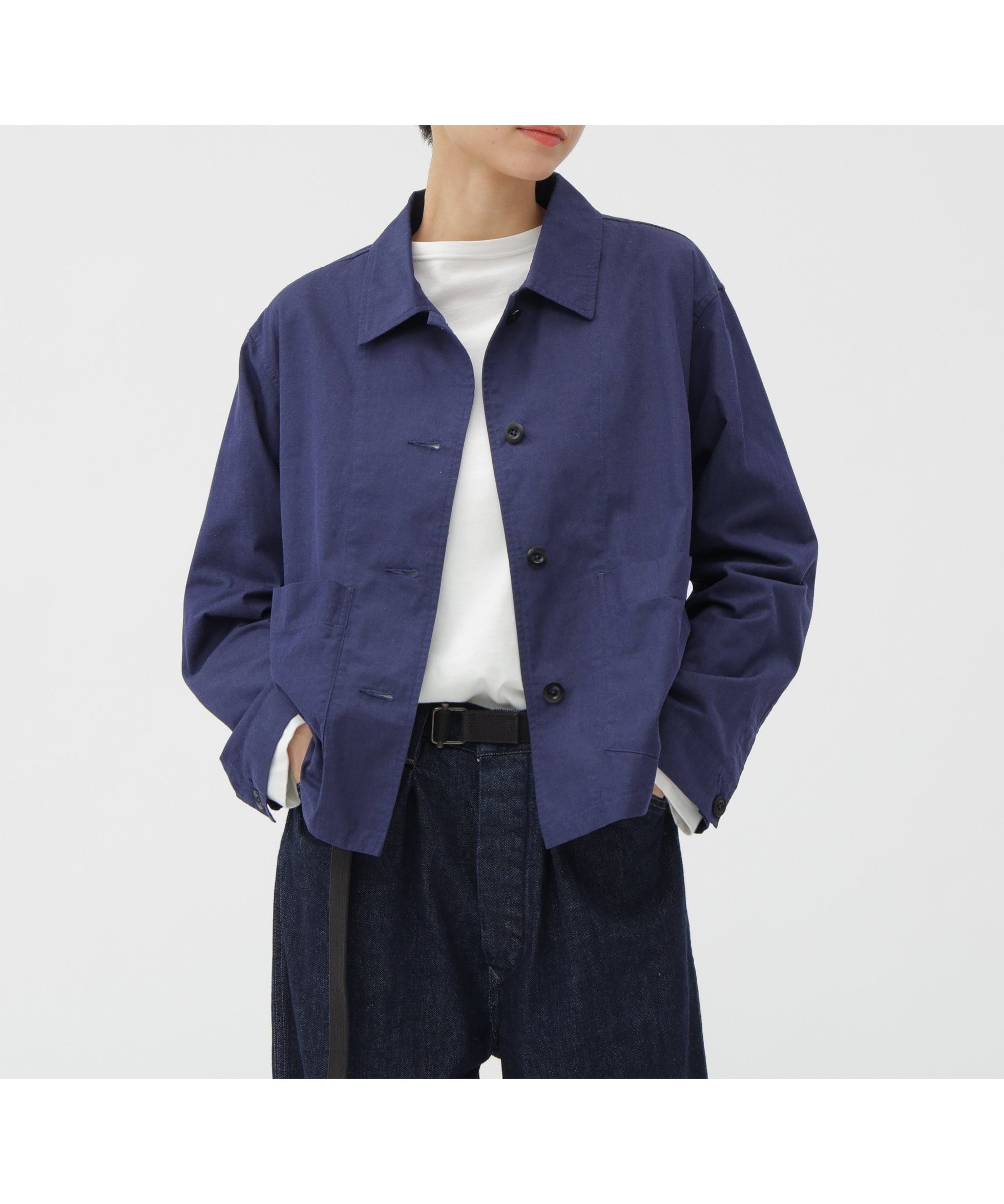 【マーガレットハウエル/MARGARET HOWELL】のYARN DYED COTTON TWILL BLOUSON インテリア・キッズ・メンズ・レディースファッション・服の通販 founy(ファニー) 　ファッション　Fashion　レディースファッション　Fashion for Women　アウター　Coat / Outerwear Collection　ブルゾンジャケット・スポーティアウター　Blouson Jackets　コンパクト　Compact, Small Size　デニム　Denim, Jeans Material　ドレス　Dress, One-Piece　バランス　Balance, Style Balance　パジャマ　Pajamas, Sleepwear　ブルゾン　Blouson, Bomber Jacket　ポケット　Pocket, Pocket Detail　ヴィンテージ　Vintage Style　INDIGO5|ID: prp329100004620061 ipo3291000000033137026