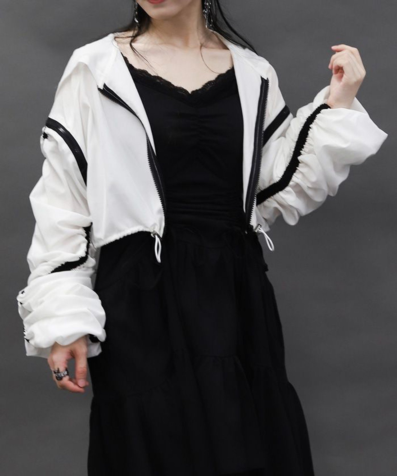 【アクシーズファム/axes femme】のボリューム袖シアーブルゾン インテリア・キッズ・メンズ・レディースファッション・服の通販 founy(ファニー) 　ファッション　Fashion　レディースファッション　Fashion for Women　アウター　Coat / Outerwear Collection　ブルゾンジャケット・スポーティアウター　Blouson Jackets　おすすめ　Recommended / Our Picks　ブルゾン　Blouson, Bomber Jacket　白|ID: prp329100004620117 ipo3291000000033137475