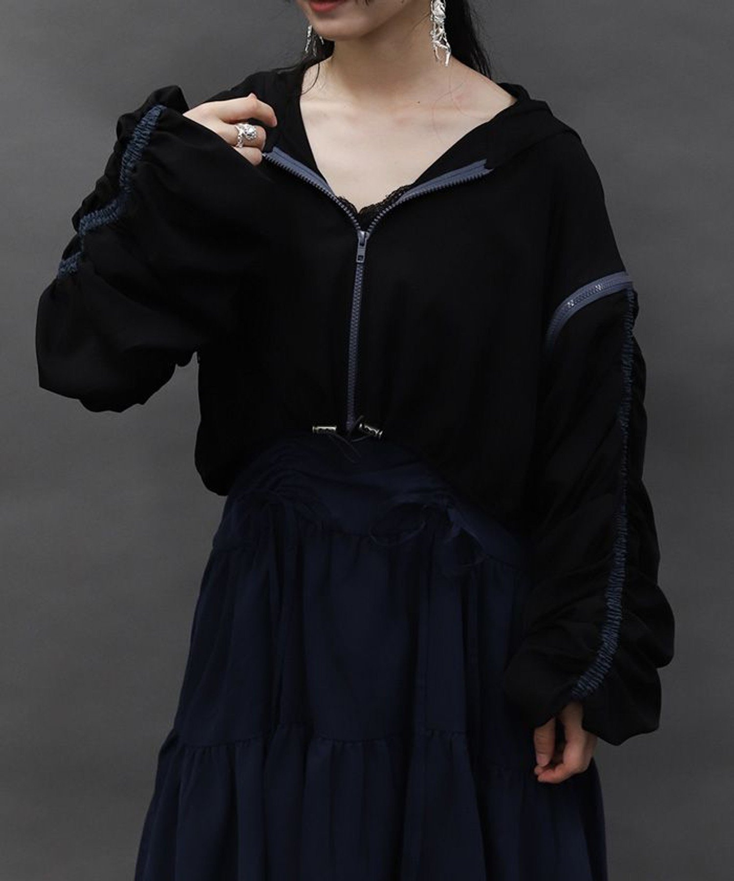 【アクシーズファム/axes femme】のボリューム袖シアーブルゾン インテリア・キッズ・メンズ・レディースファッション・服の通販 founy(ファニー) 　ファッション　Fashion　レディースファッション　Fashion for Women　アウター　Coat / Outerwear Collection　ブルゾンジャケット・スポーティアウター　Blouson Jackets　おすすめ　Recommended / Our Picks　ブルゾン　Blouson, Bomber Jacket　黒|ID: prp329100004620117 ipo3291000000033137476