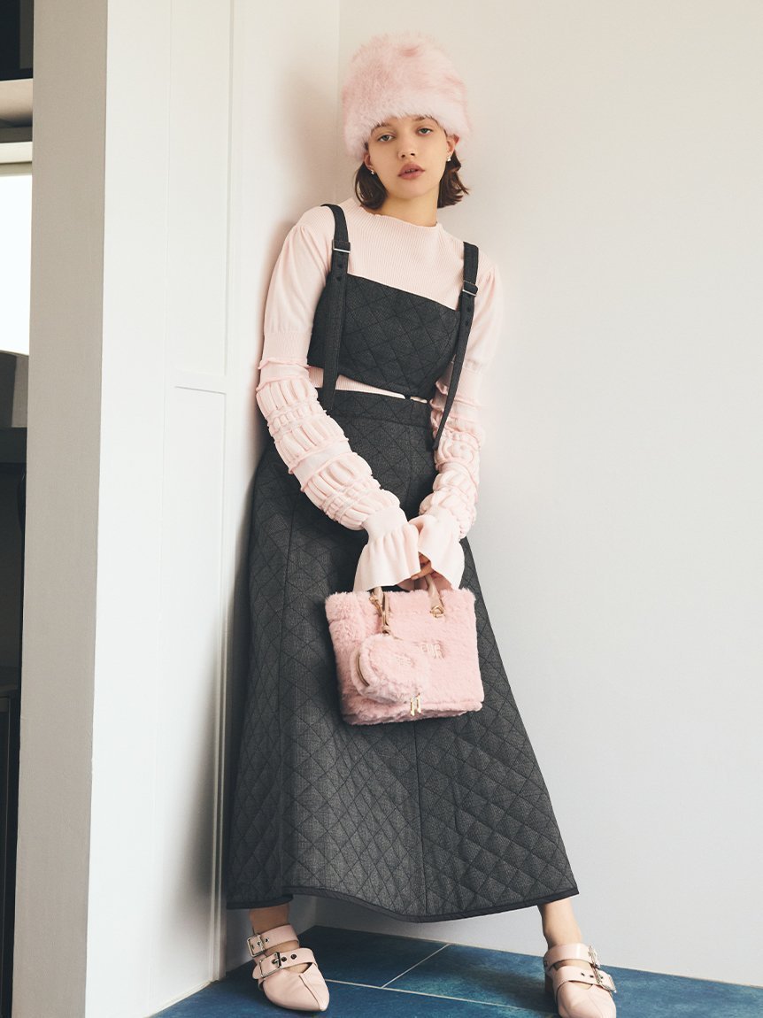 【ファーファー/FURFUR】のキルティング2WAYジャンパースカート インテリア・キッズ・メンズ・レディースファッション・服の通販 founy(ファニー) 　ファッション　Fashion　レディースファッション　Fashion for Women　スカート　Skirts　インナー　Innerwear　キルティング　Quilted, Quilting　ビスチェ　Bustier, Corset Top　フェミニン　Feminine, Girly　フレア　Flare, Flared　ワーク　Workwear, Utility Style　CHECK[931]|ID: prp329100004620383 ipo3291000000033184555