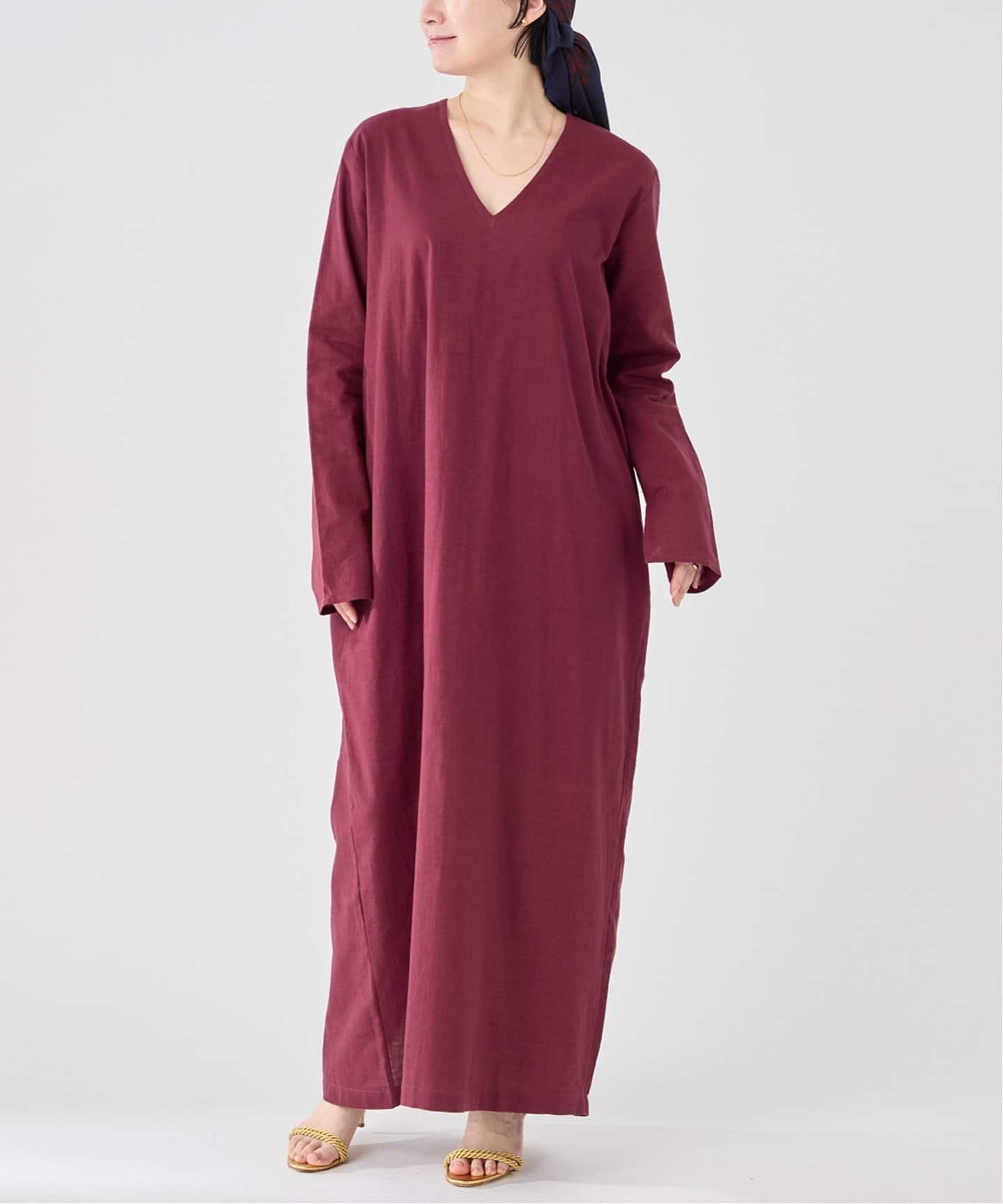【ヴェルメイユ パー イエナ/VERMEIL par iena】のNAOKO OKUSAコラボ BENARAS by CITRUS Cotton Relaxed Dress BE25060 インテリア・キッズ・メンズ・レディースファッション・服の通販 founy(ファニー) 　ファッション　Fashion　レディースファッション　Fashion for Women　ワンピース　Dresses　フォーマル・パーティードレス・結婚式用ドレス　Elegant & Casual Dresses　イエロー　Yellow　インド　Indian Textile　エレガント 上品　Elegant　コクーン　Cocoon, Cocoon Silhouette　コラボ　Collaboration, Collab　コレクション　Collection, Seasonal Line　シルク　Silk, 100% Silk　トリプル　Triple, Three Layers　フロント　Front, Front Design　ベロア　Velour, Soft Velvet　ボヘミアン　Bohemian, Ethnic Style　リゾート　Resort, Vacation Style　夏　Summer　ボルドー|ID: prp329100004620430 ipo3291000000033184849