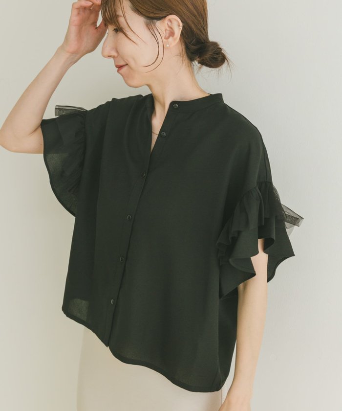 【アイテムズアーバンリサーチ/ITEMS URBAN RESEARCH】のチュールドッキングフリルブラウス インテリア・キッズ・メンズ・レディースファッション・服の通販 founy(ファニー) https://founy.com/ ファッション Fashion レディースファッション Fashion for Women トップス・カットソー Cut & Sew Tops シャツ・ブラウス・オフィスカジュアル Elegant Blouses & Button-Ups 2025年 2025 2025春夏・S/S Spring/Summer 2025 SS25 シアー Sheer, See-Through スマート Smart, Elegant チュール Tulip, Tulip Motif フリル Frill, Ruffle ベーシック Basic, Essential エレガント 上品 Elegant 夏 Summer S/S・春夏 SS, Spring/Summer, Warm Season 秋 Autumn |ID: prp329100004620458 ipo3291000000033636000