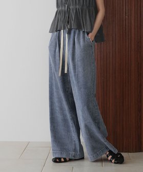 【ローリーズファーム/LOWRYS FARM】のイージーバギーデニム 人気、トレンドファッション・服の通販 founy(ファニー) ファッション Fashion レディースファッション Fashion for Women ギャザー Gathered, Ruffled デニム Denim, Jeans Material フロント Front, Front Design |ID:prp329100004620480