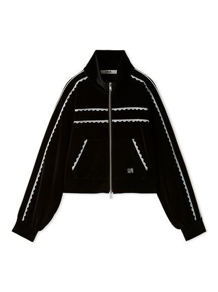 【ファーファー/FURFUR】のサイドレースベロアトラックジャケット 人気、トレンドファッション・服の通販 founy(ファニー) 　ファッション　Fashion　レディースファッション　Fashion for Women　アウター　Coat / Outerwear Collection　レディースジャケット・軽アウター　Jackets　インナー　Innerwear　ジャケット　Jacket, Outerwear　スカラップ　Scallop, Scalloped Edge　スポーティ　Sporty, Casual Athletic　ベロア　Velour, Soft Velvet　レース　Lace, Lace Fabric　 other-1|ID: prp329100004620495 ipo3291000000033720174