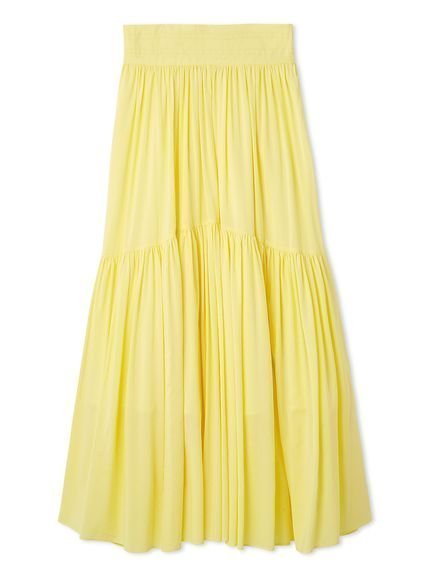 【スナイデル/SNIDEL】のギャザーフレアスカート インテリア・キッズ・メンズ・レディースファッション・服の通販 founy(ファニー) 　ファッション　Fashion　レディースファッション　Fashion for Women　スカート　Skirts　Aライン・フレアスカート　A-Line & Flared Skirts　イエロー　Yellow　ギャザー　Gathered, Ruffled　グラデーション　Gradient, Ombre　シャーリング　Shirring, Ruched　ジャケット　Jacket, Outerwear　ストレート　Straight, Straight Cut　ドット　Polka Dot, Dot Pattern　ロング　Long, Long-Length　おすすめ　Recommended / Our Picks　YEL[032]|ID: prp329100004620724 ipo3291000000033149035
